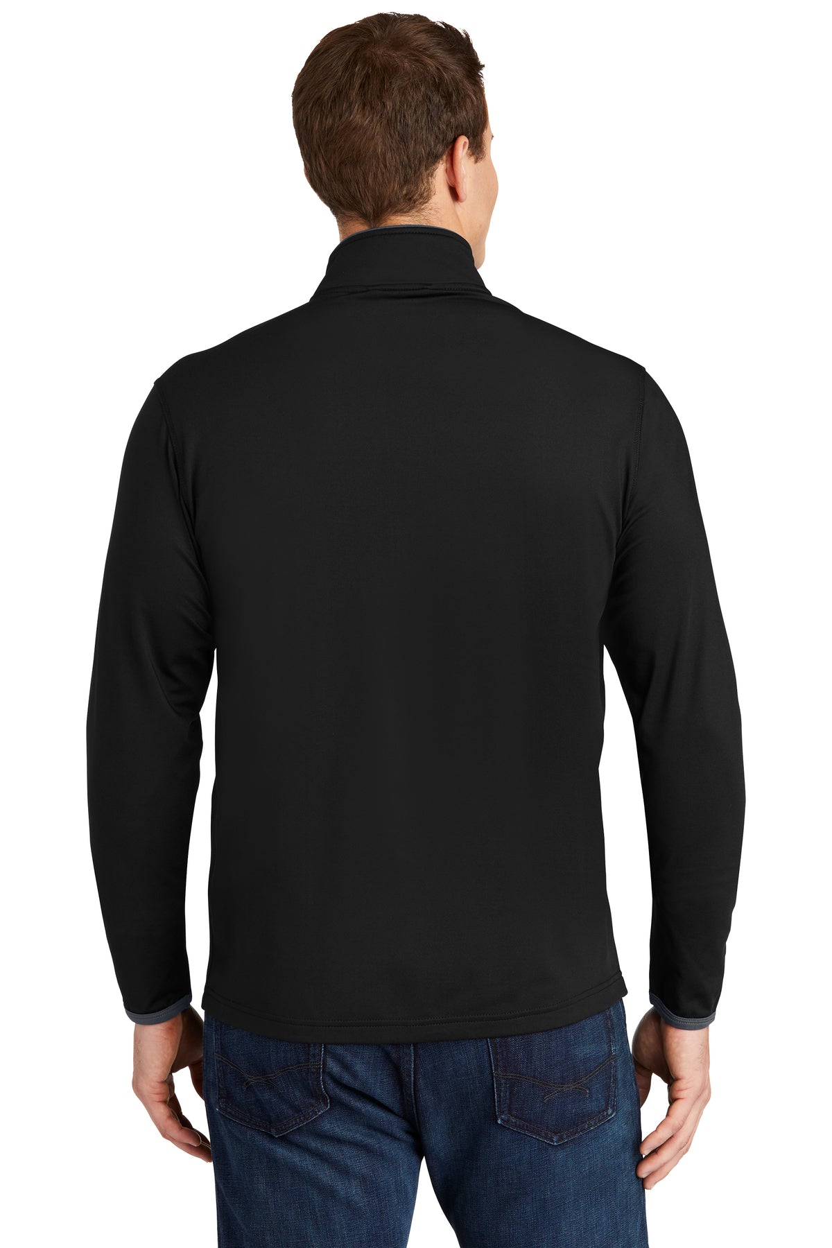 sport-tek_st853 _black/ charcoal grey_company_logo_sweatshirts