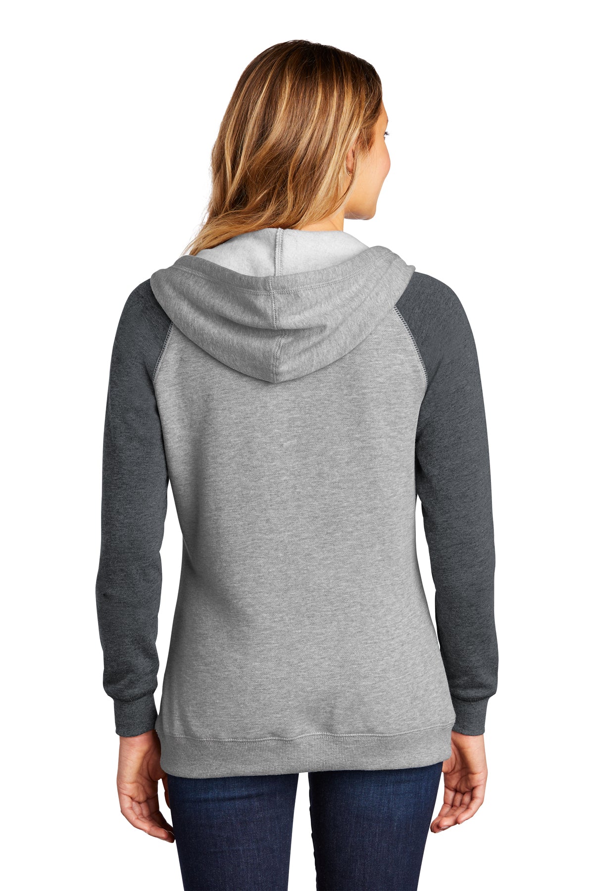 district_dt296 _heathered grey/ heathered charcoal_company_logo_sweatshirts