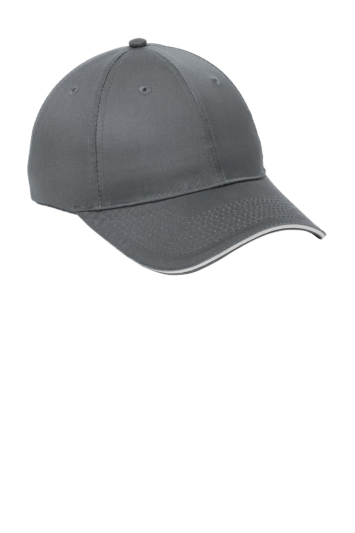 Port Authority Sandwich Bill Branded Caps, Charcoal/ White