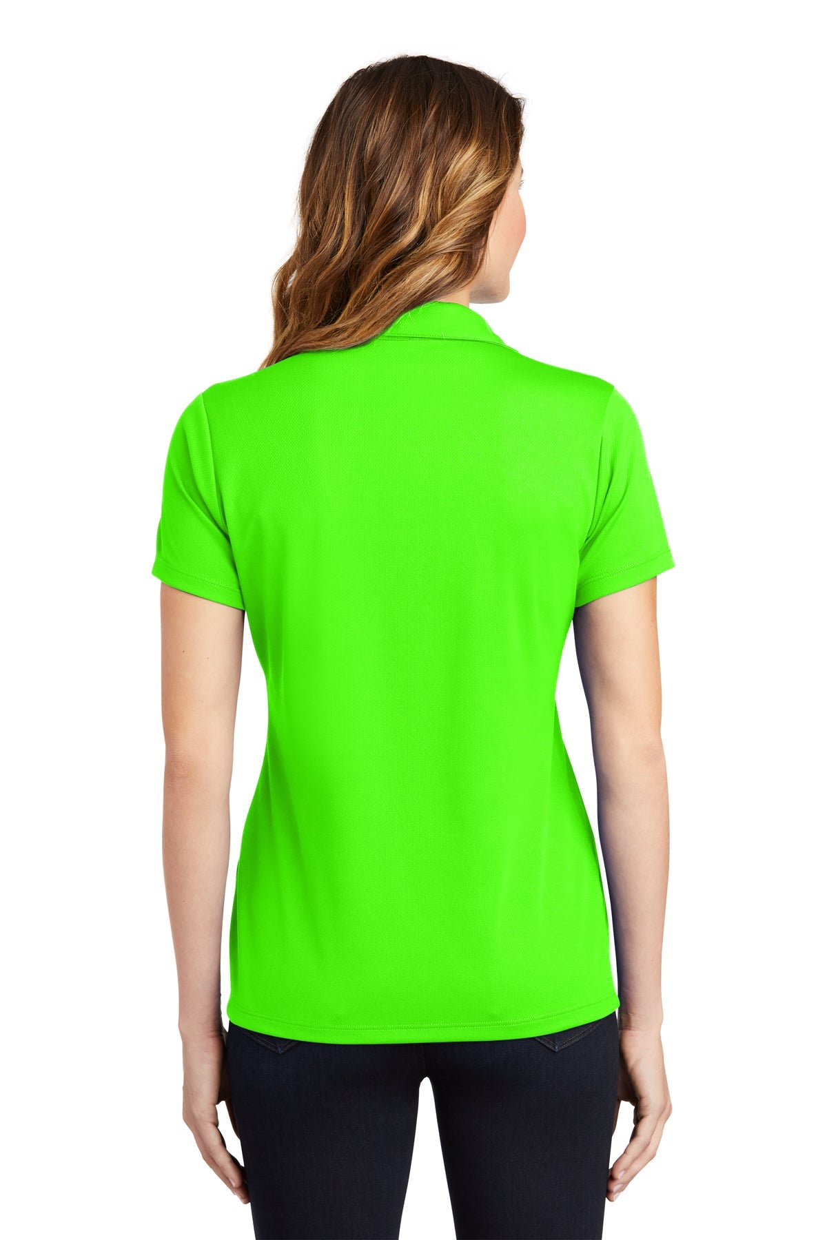 Sport-Tek Ladies PosiCharge Branded RacerMesh Polos, Neon Green