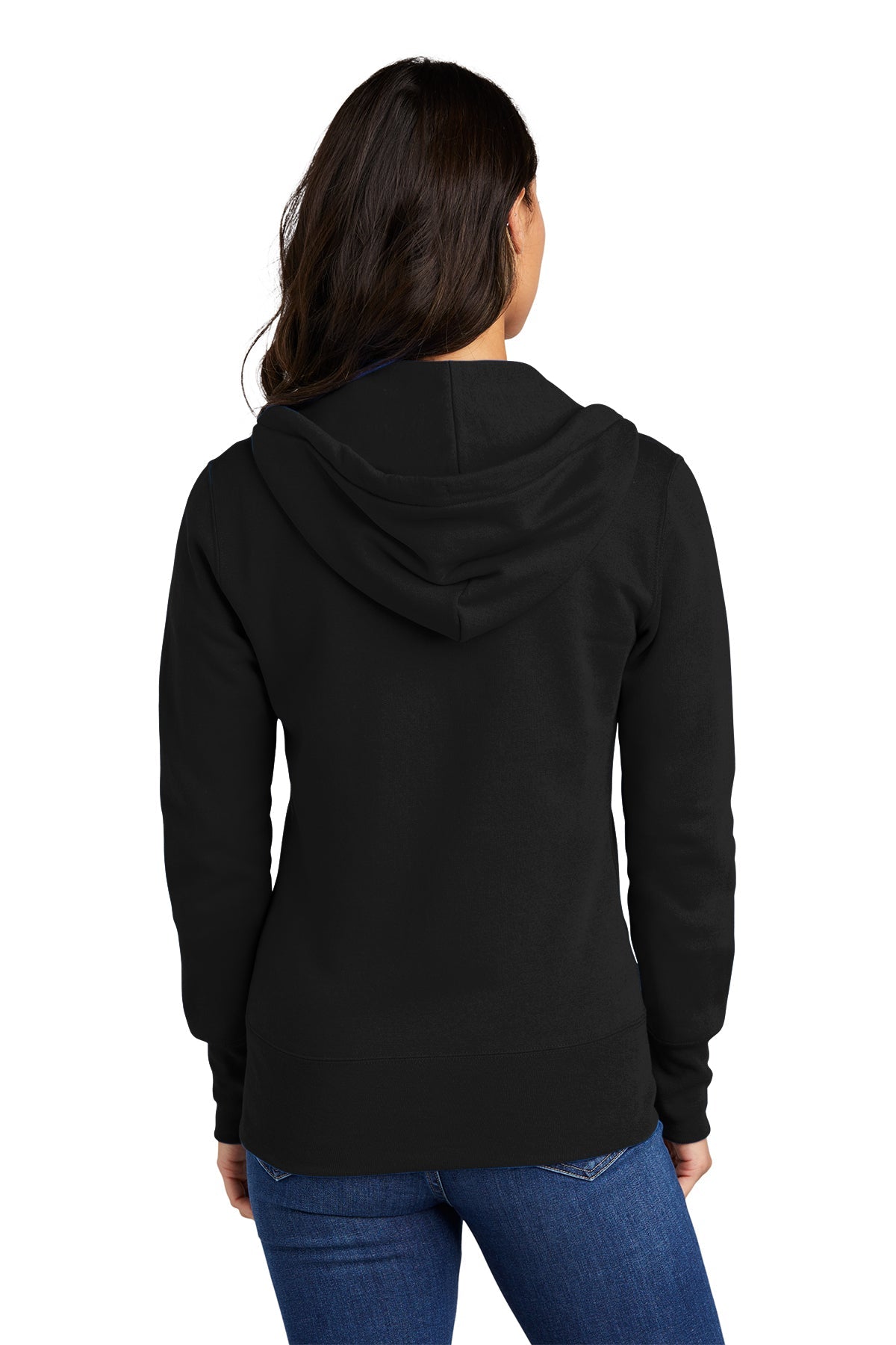 Port & Company Ladies Core Fleece Customized Zip Hoodies, Jet Black [Mosaic Animal Emergency and Specialty]