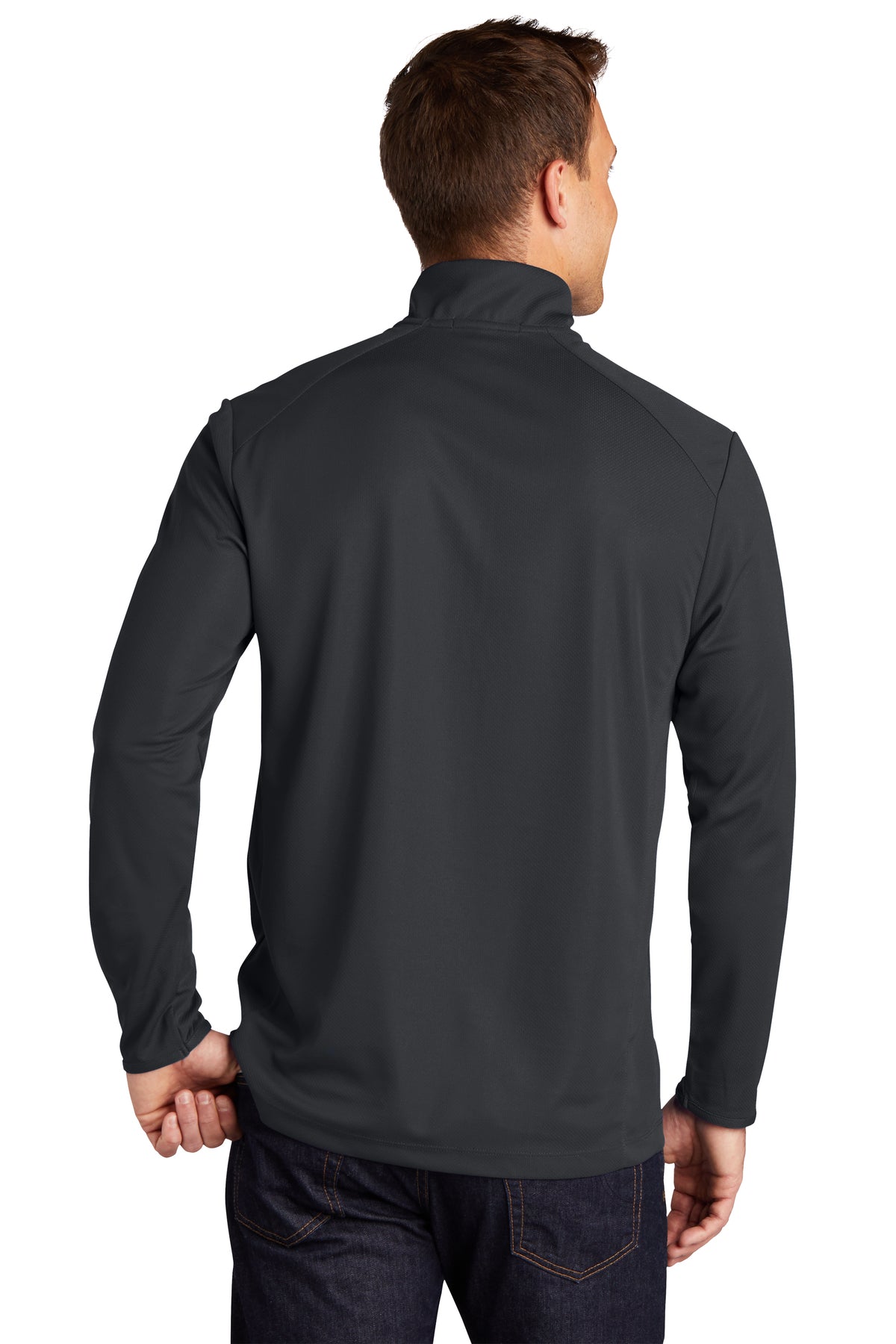 Port Authority Pinpoint Mesh Branded 1/2-Zip, Battleship Grey [Adam Equipment]