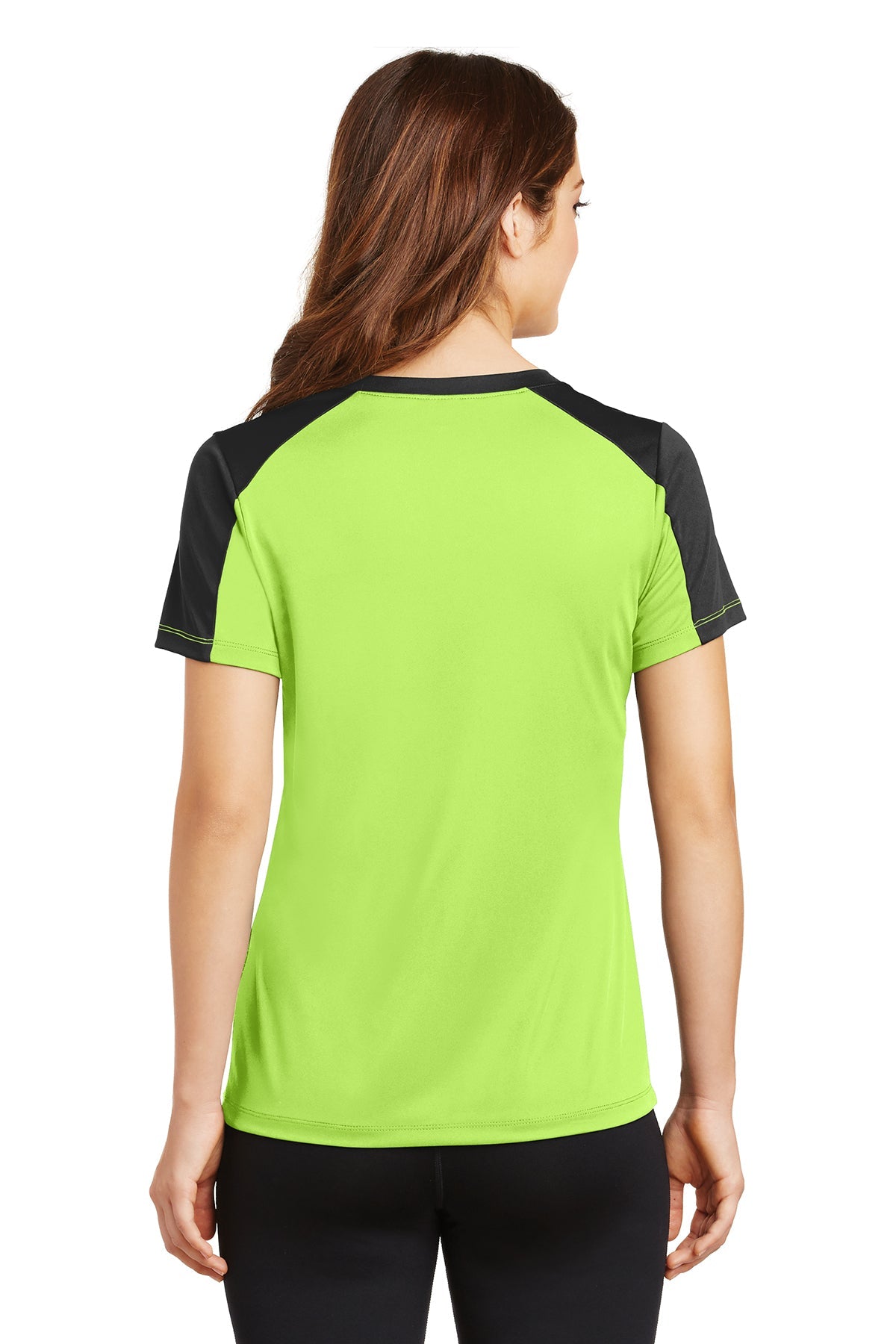 Sport-Tek Ladies PosiCharge Competitor Sleeve-Blocked V-Neck Tee