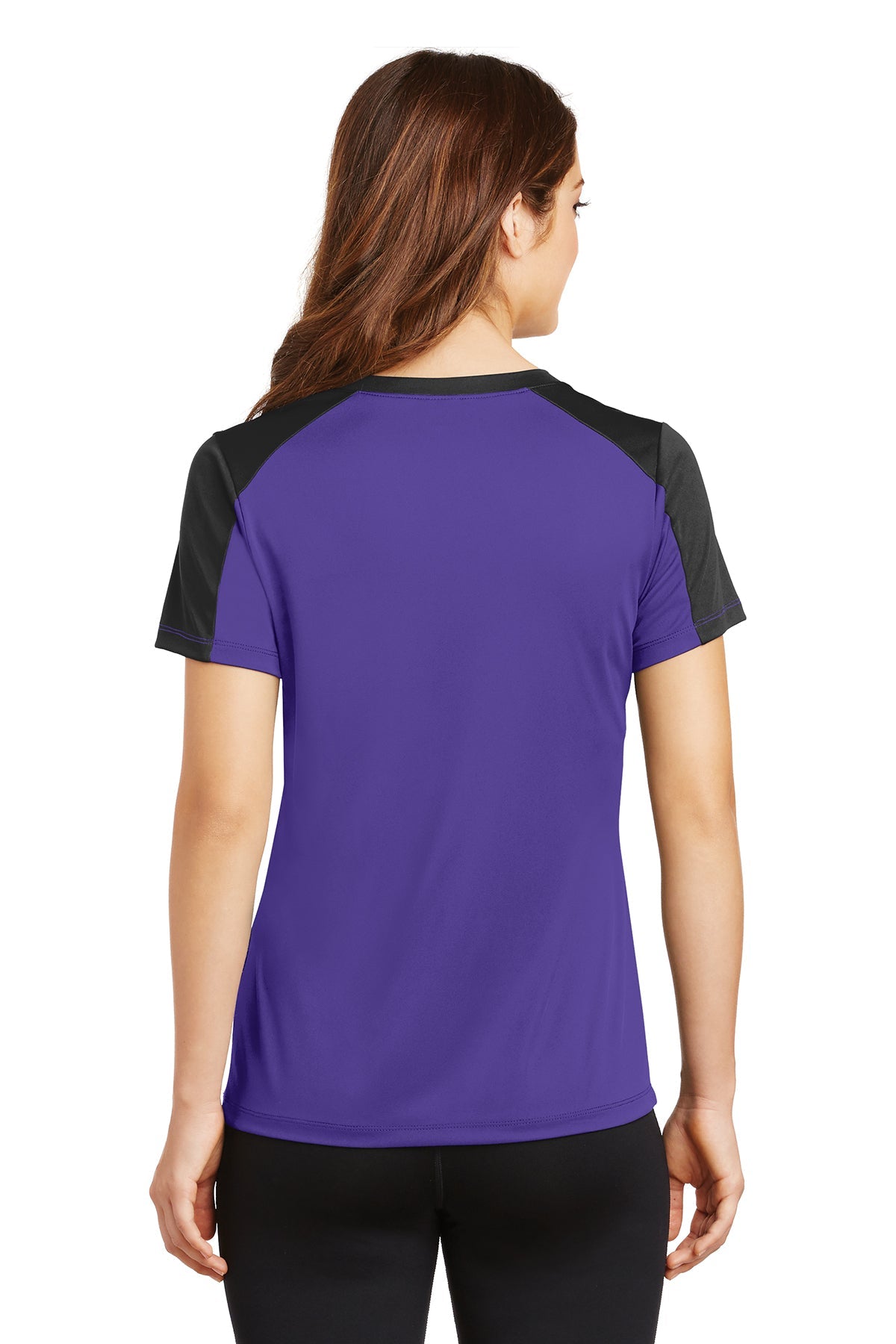 Sport-Tek Ladies PosiCharge Competitor Sleeve-Blocked V-Neck Tee