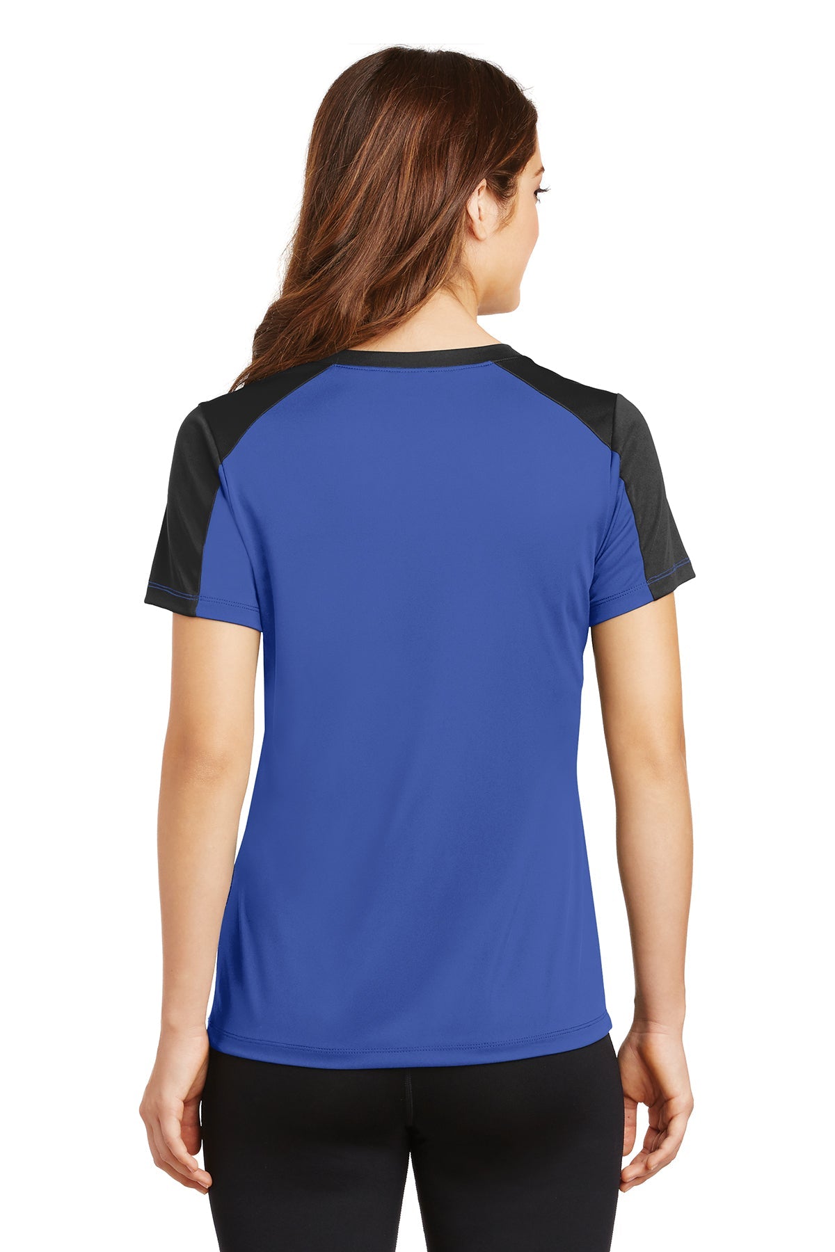 Sport-Tek Ladies PosiCharge Competitor Sleeve-Blocked V-Neck Tee