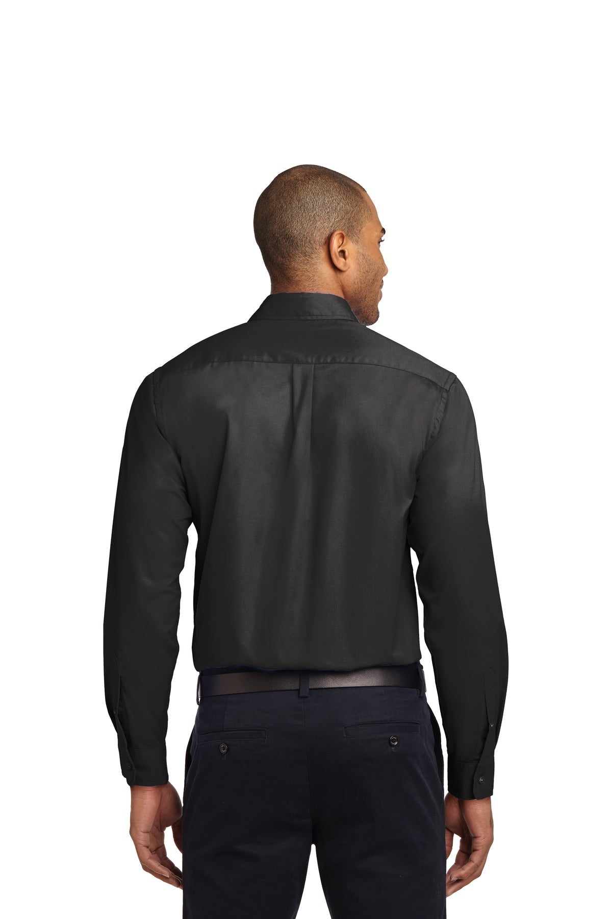 port authority_tls608 _black/ light stone_company_logo_button downs