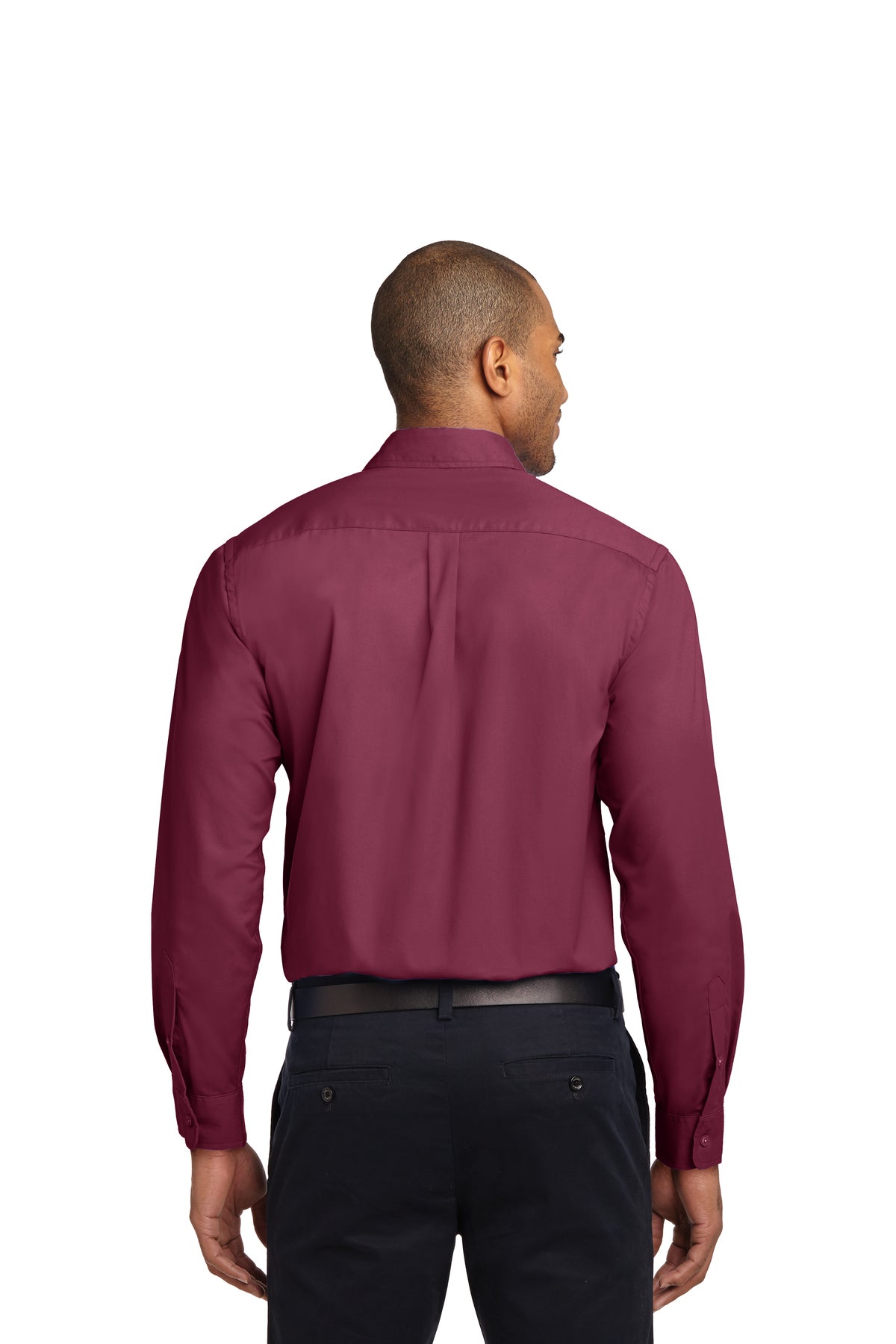 port authority_tls608 _burgundy/ light stone_company_logo_button downs