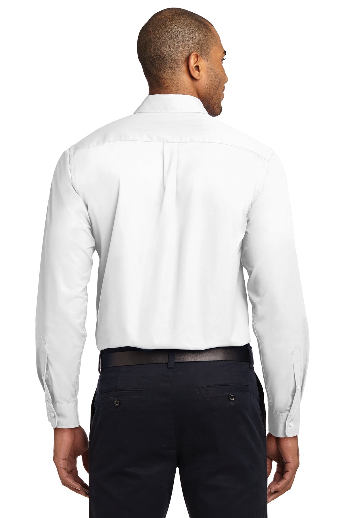 port authority_tls608 _white/ light stone_company_logo_button downs