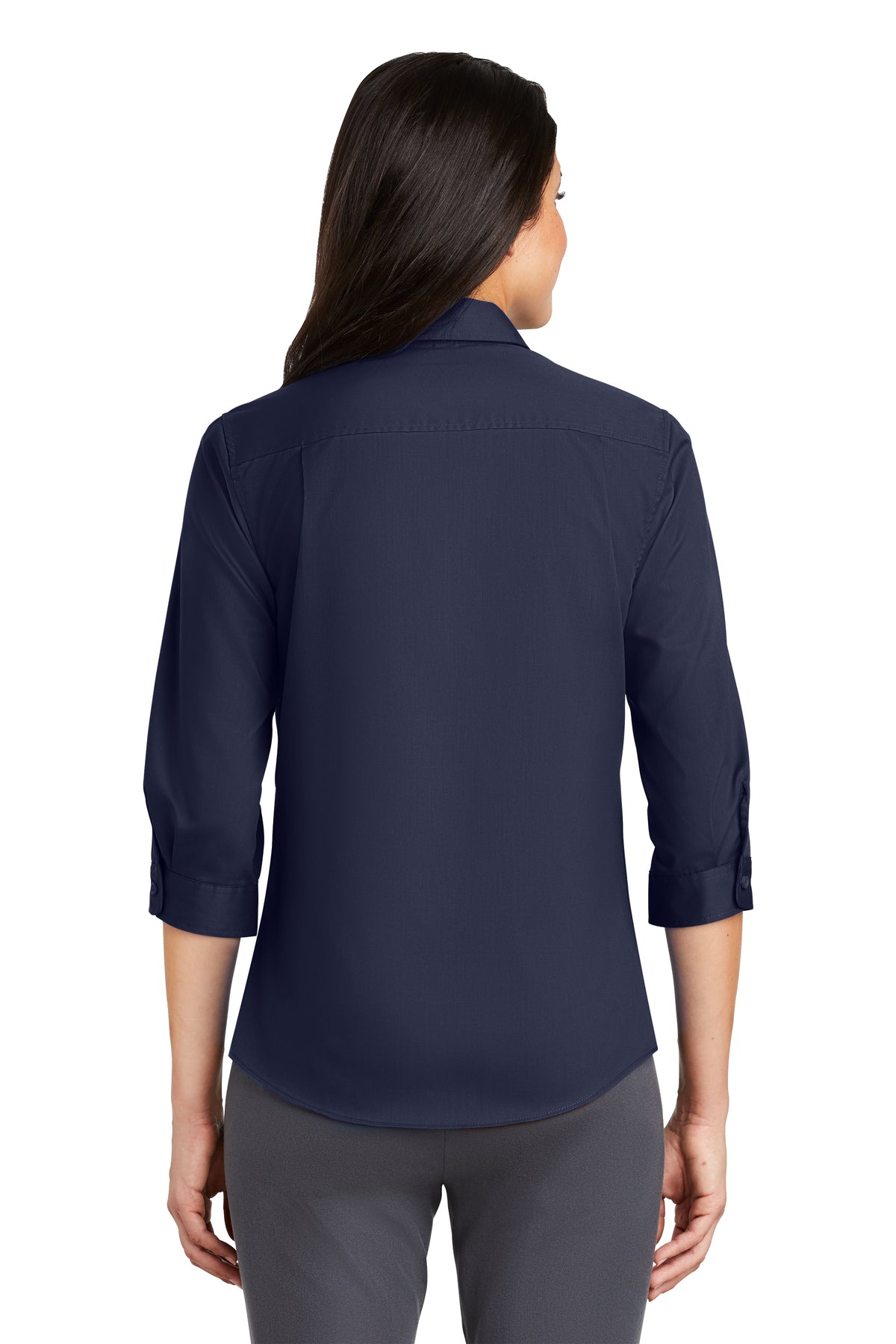 Port Authority Ladies 3/4-Sleeve SuperPro Branded Twill Shirts, True Navy [NARENCO]