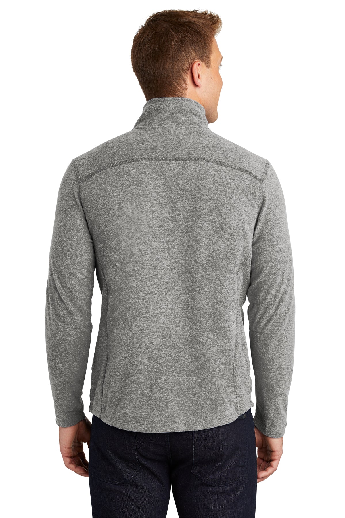 Port Authority Heather Microfleece Branded Full-Zip Jackets, Pearl Grey Heather [Adam Equipment]