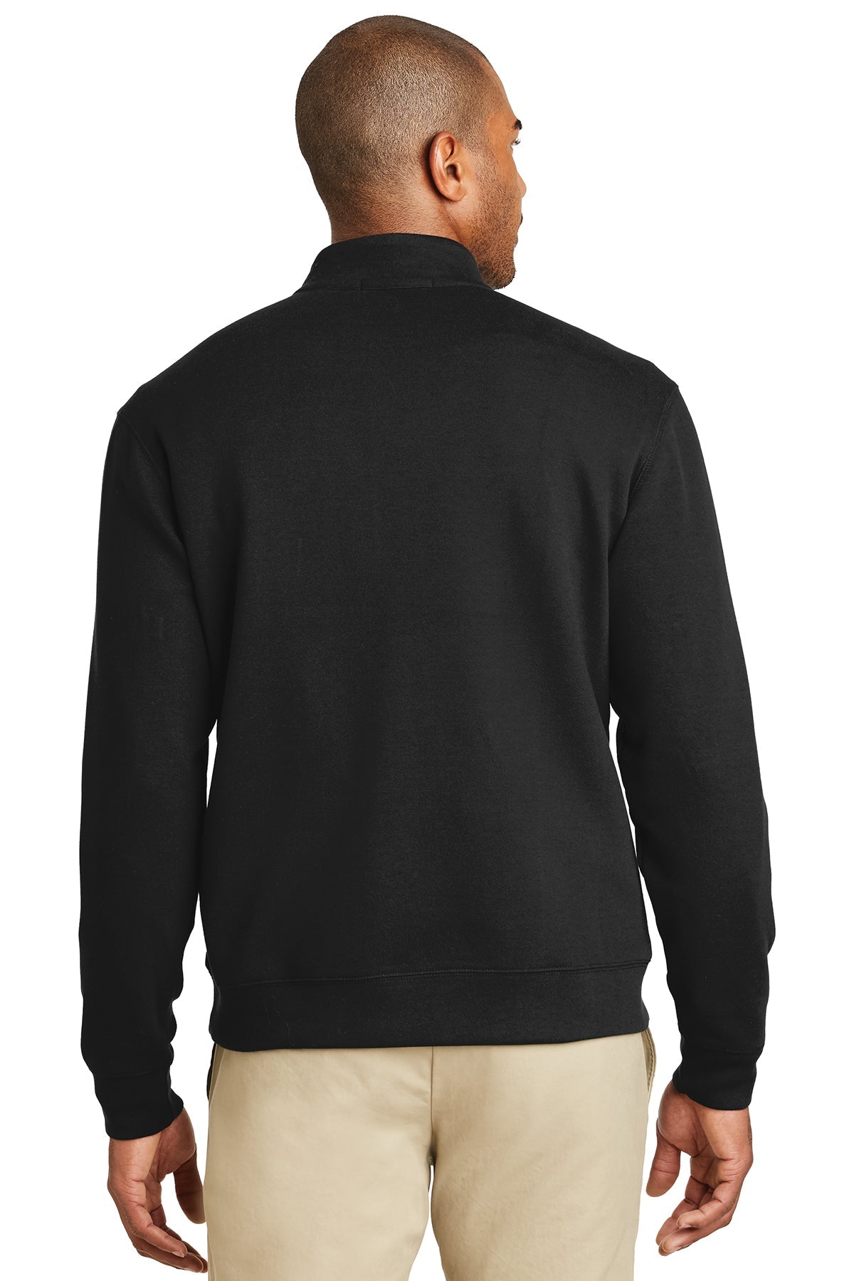 Port Authority Interlock Customized 1/4-Zip, Deep Black/ Charcoal Heather [ERES]