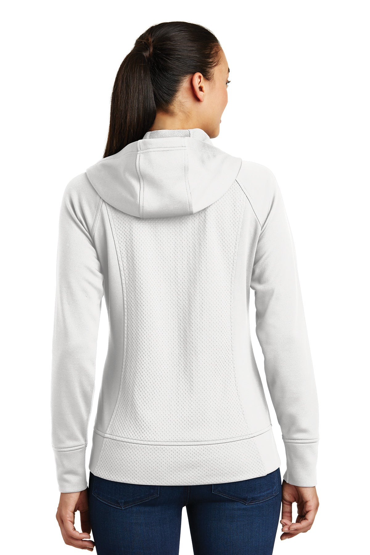 Sport-Tek Ladies Rival Tech Fleece Custom Full-Zip Hooded Jackets, White [Mosaic Animal Emergency and Specialty]