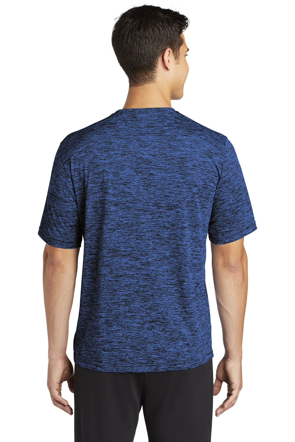 Sport-Tek PosiCharge Branded Electric Heather Tee's, Dark Royal-Black Electric