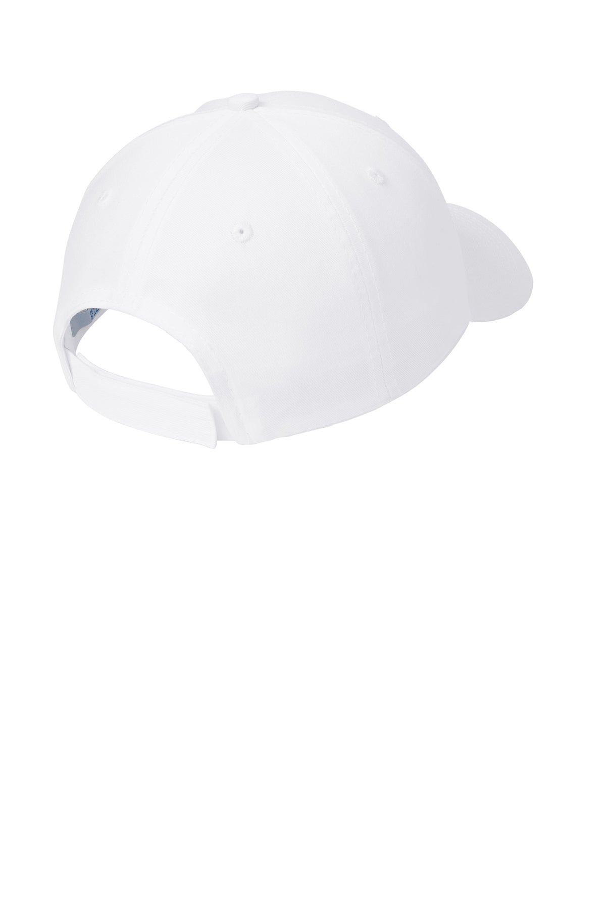 Port Authority Six Panel Twill Branded Caps, White