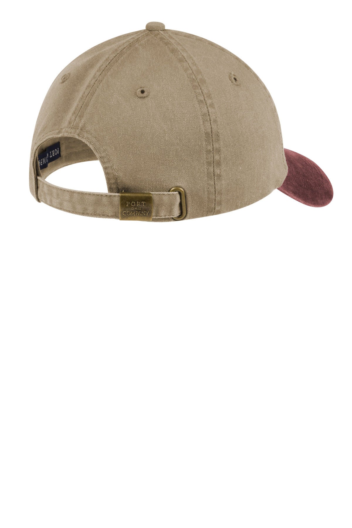 Port Authority Pigment Dyed Customized Caps, Khaki/Maroon