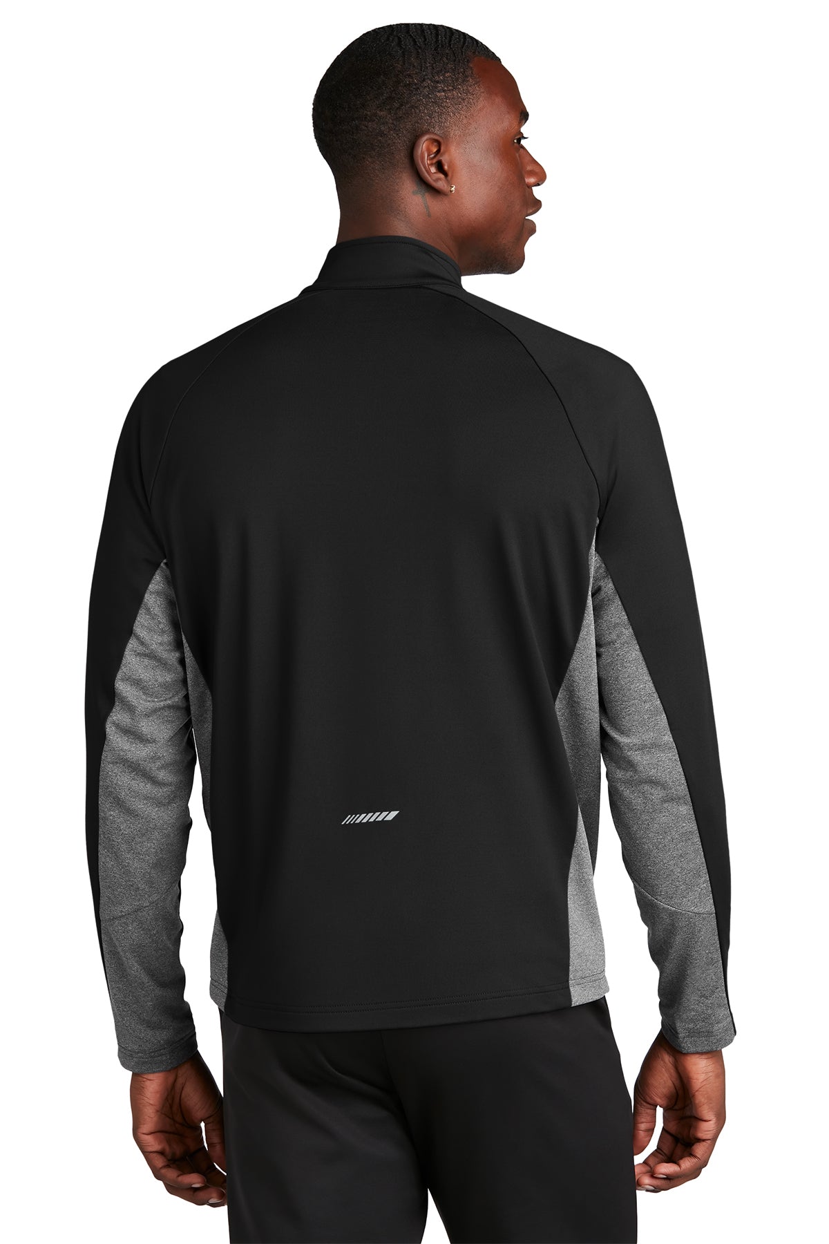 sport-tek_st854 _black/ charcoal grey heather_company_logo_sweatshirts