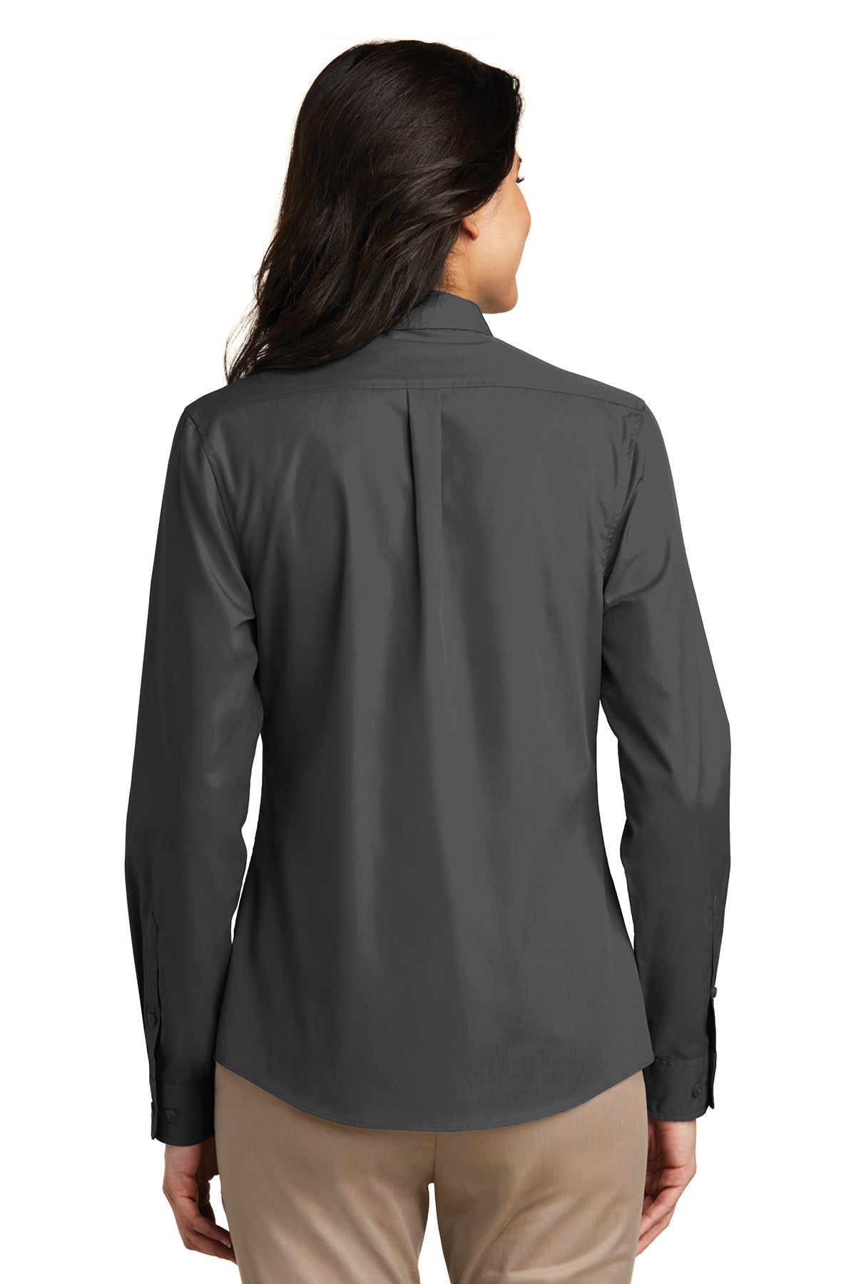 Port Authority Ladies Carefree Poplin Customized Shirts, Graphite [Adam Equipment]