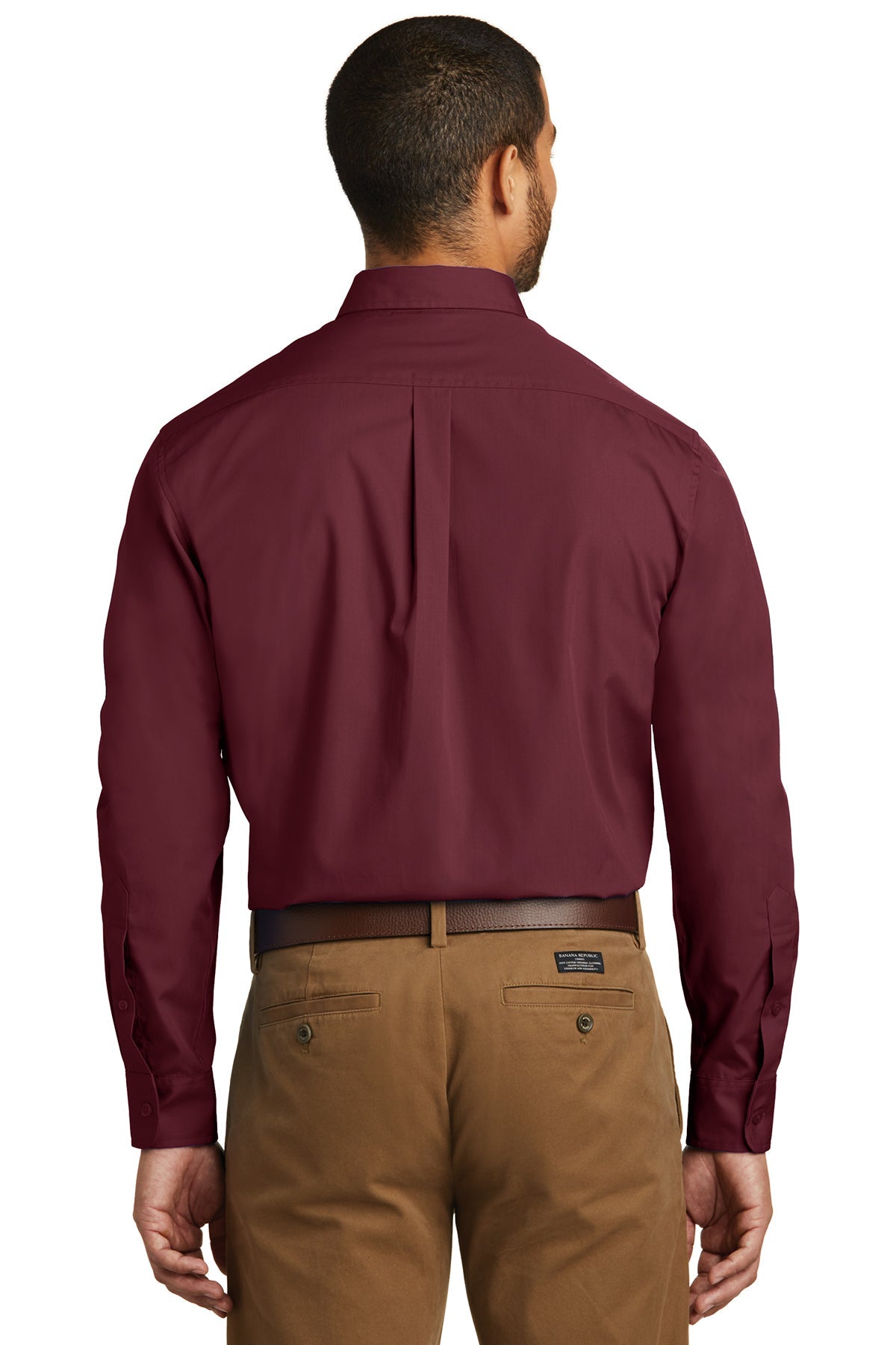 port authority_w100 _burgundy_company_logo_button downs