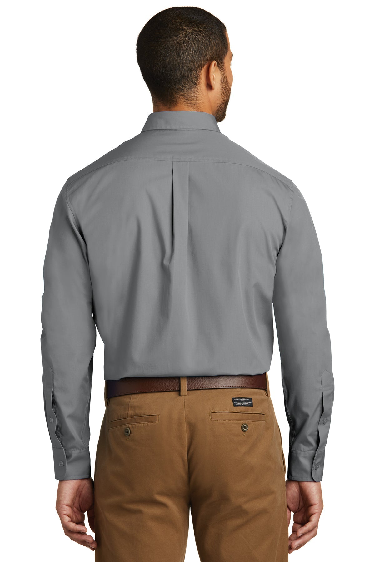 Port Authority Carefree Poplin Custom Shirts, Gusty Grey [Adam Equipment]