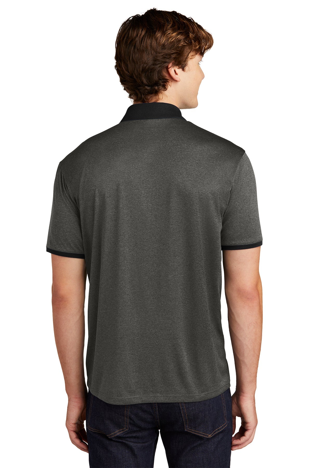 sport-tek_st667 _graphite heather/ black_company_logo_polos