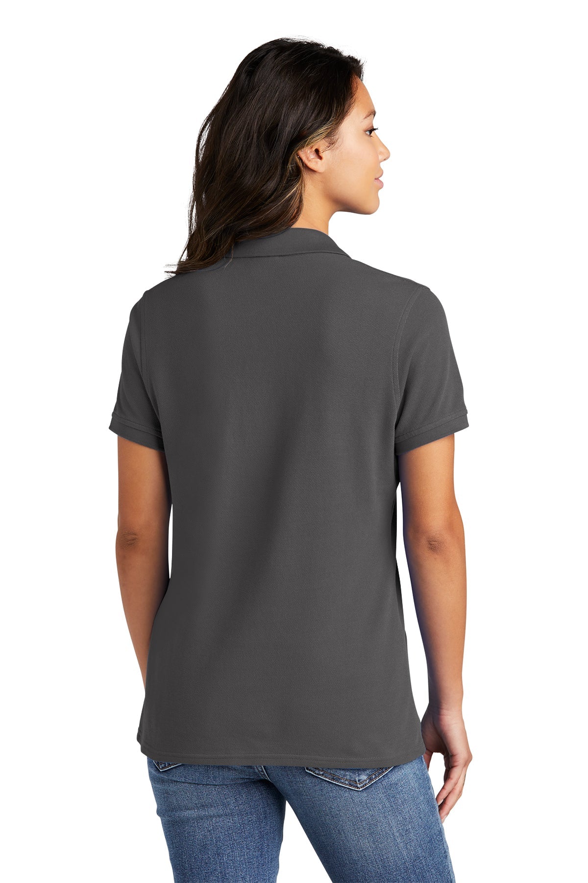 Port & Company Ladies Ring Spun Customized Polos, Charcoal [Adam Equipment]
