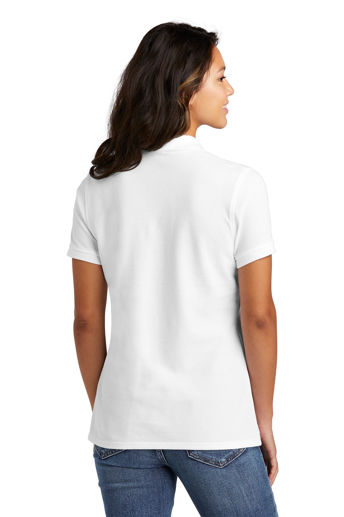 Port & Company Ladies Ring Spun Customized Polos, White [Spring Meadow Nursery]