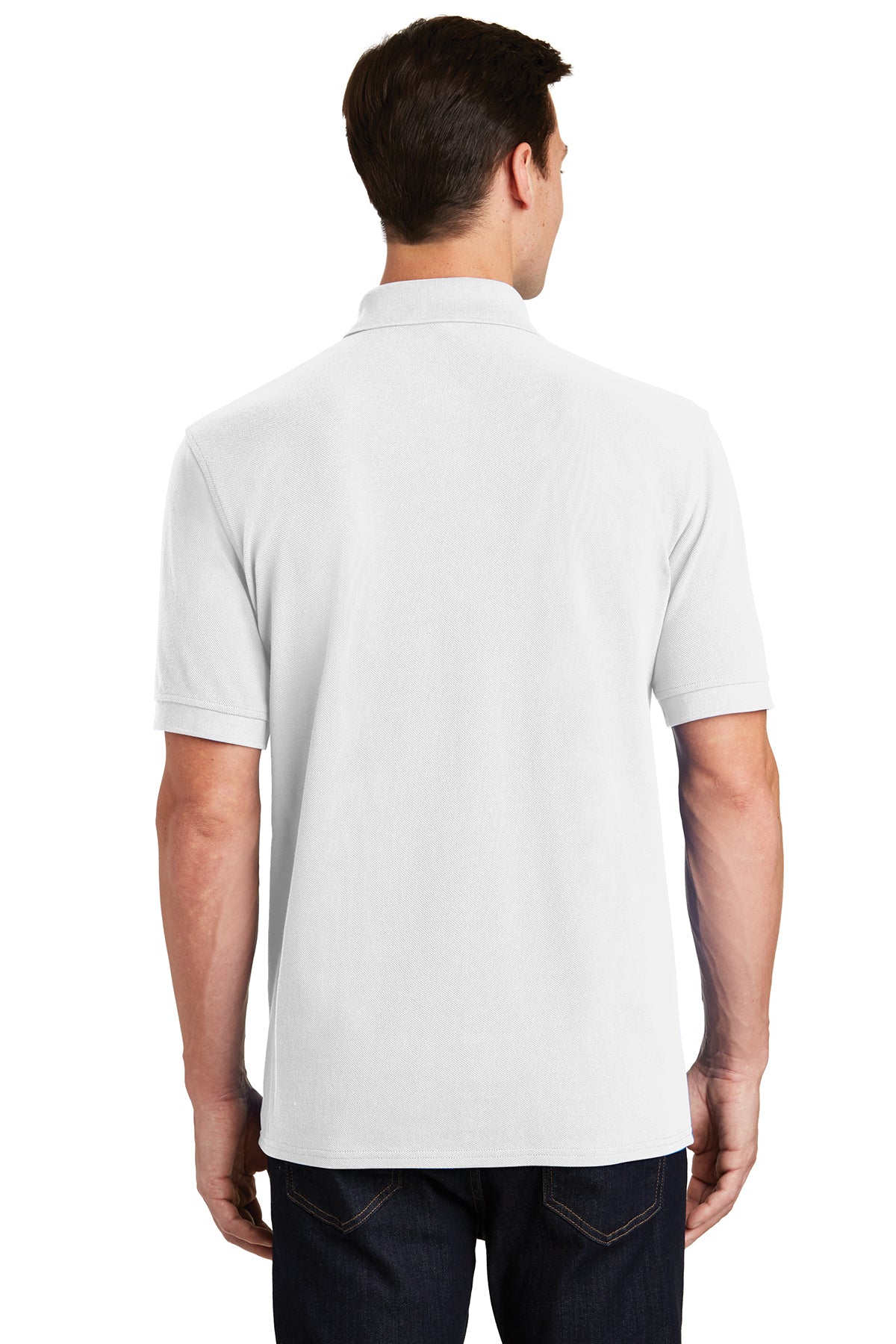 Port & Company Ring Spun Customized Polos, White [Adam Equipment]