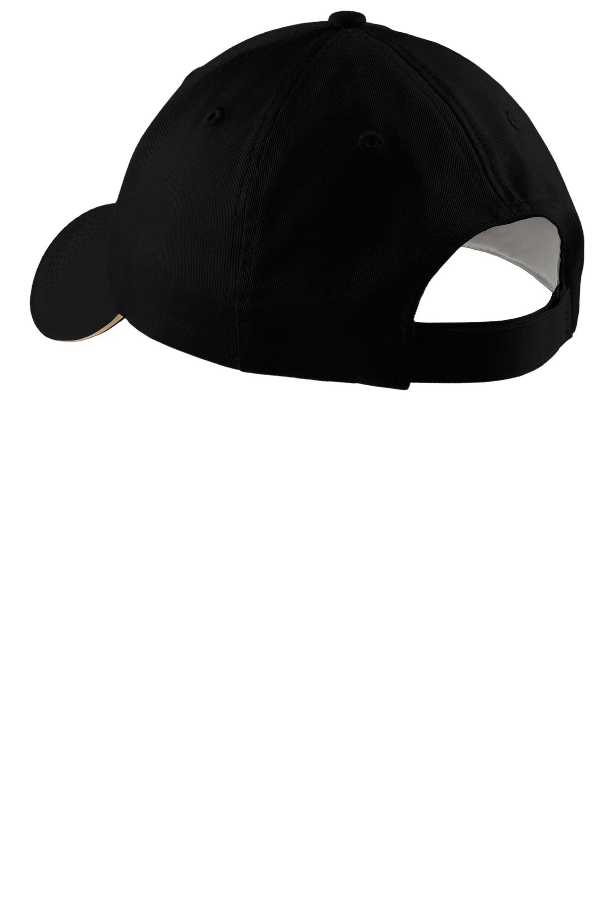 Port Authority Sandwich Bill Branded Caps, Black/Khaki