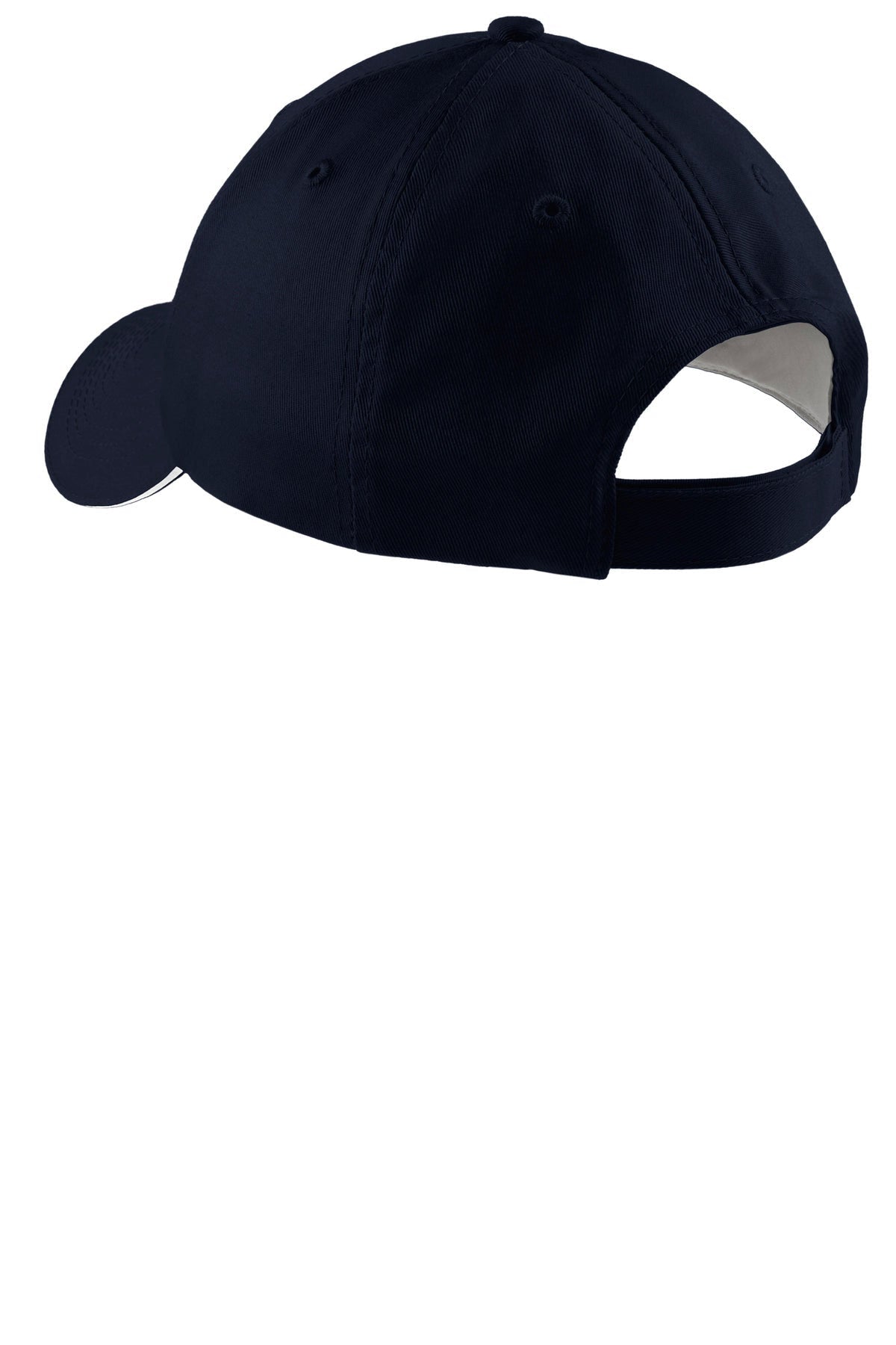 Port Authority Sandwich Bill Branded Caps, Navy/White