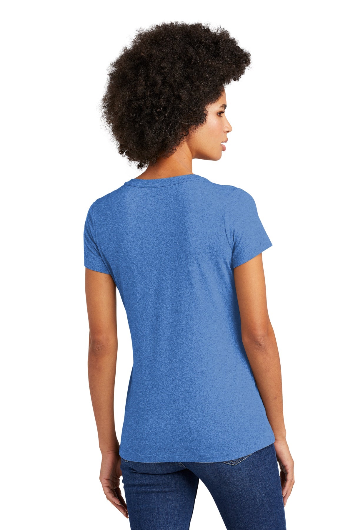New Era Ladies Heritage Blend V-Neck Custom Printed Tee's, Royal Heather