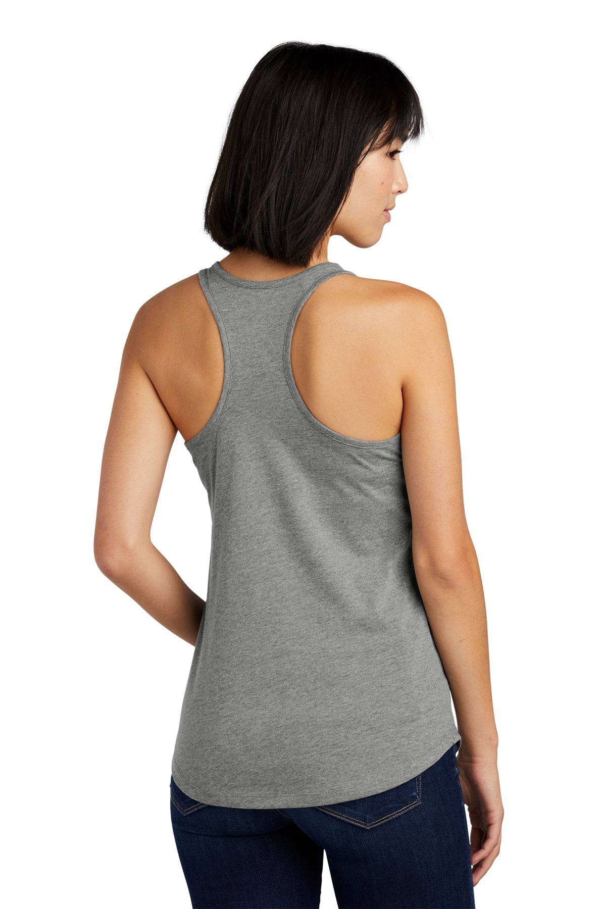 New Era Ladies Heritage Racerback Printed Tanks, Shadow Grey Heather [Gershman Mortgage]