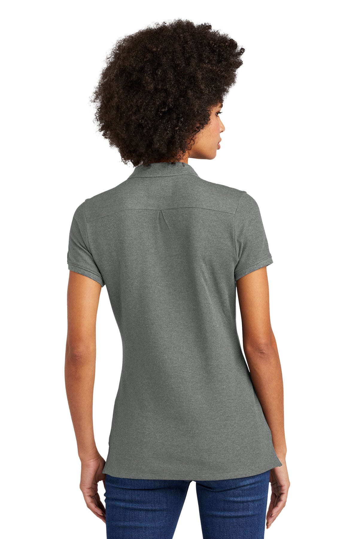 new era_lnea300 _graphite heather_company_logo_polos