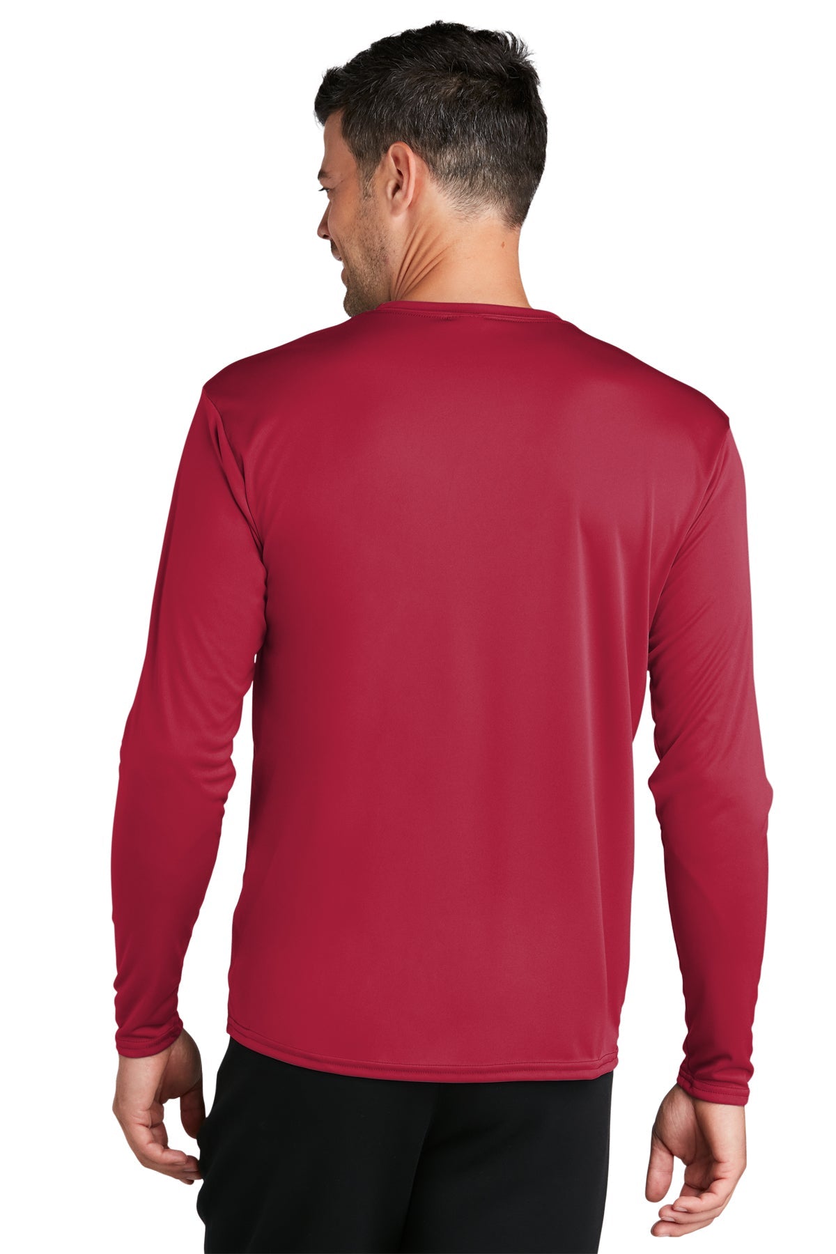 Port & Company Long Sleeve Performance Customized Tee's, Red