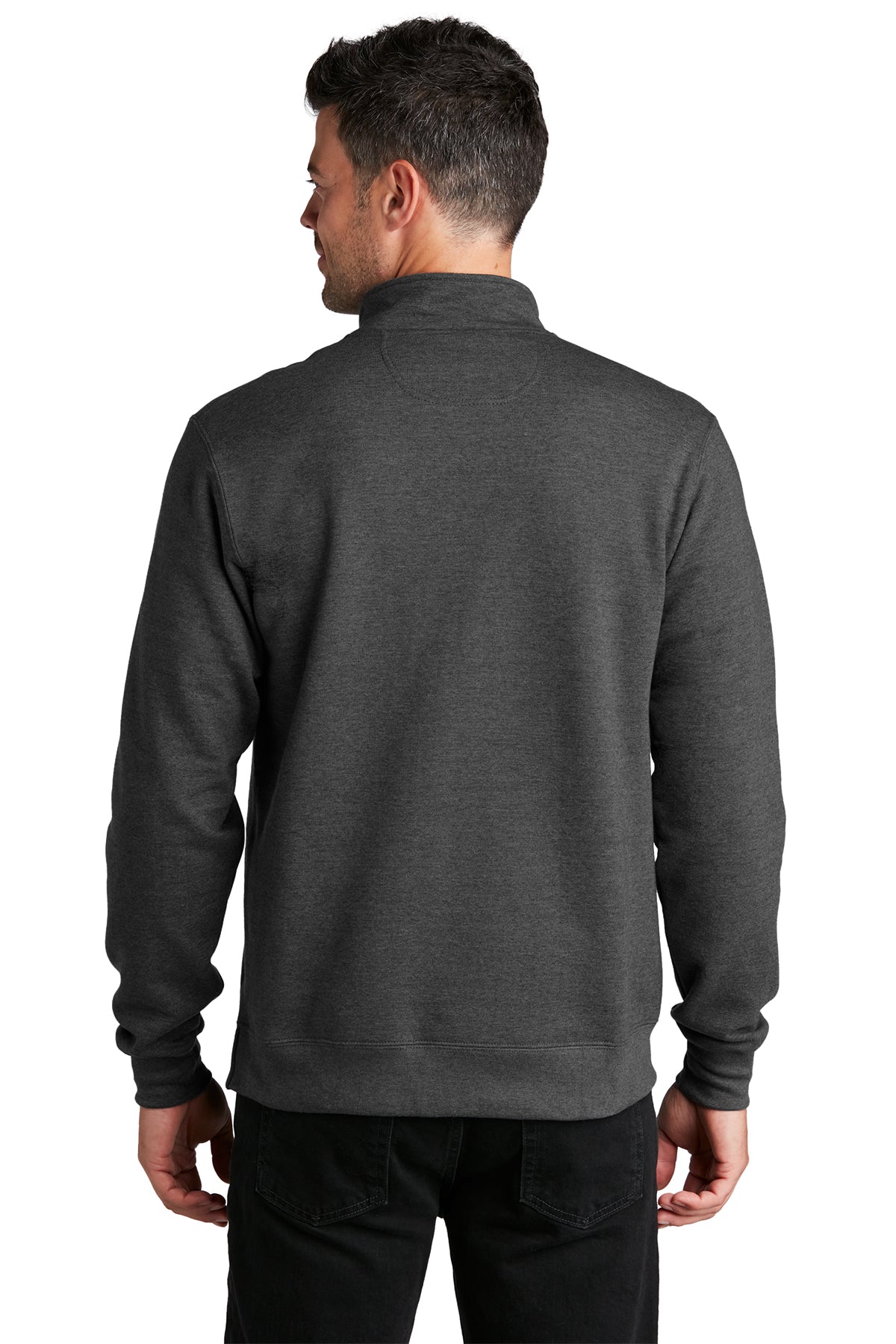 Port & Company Fan Favorite Fleece Custom Quarter Zips, Dark Heather Grey