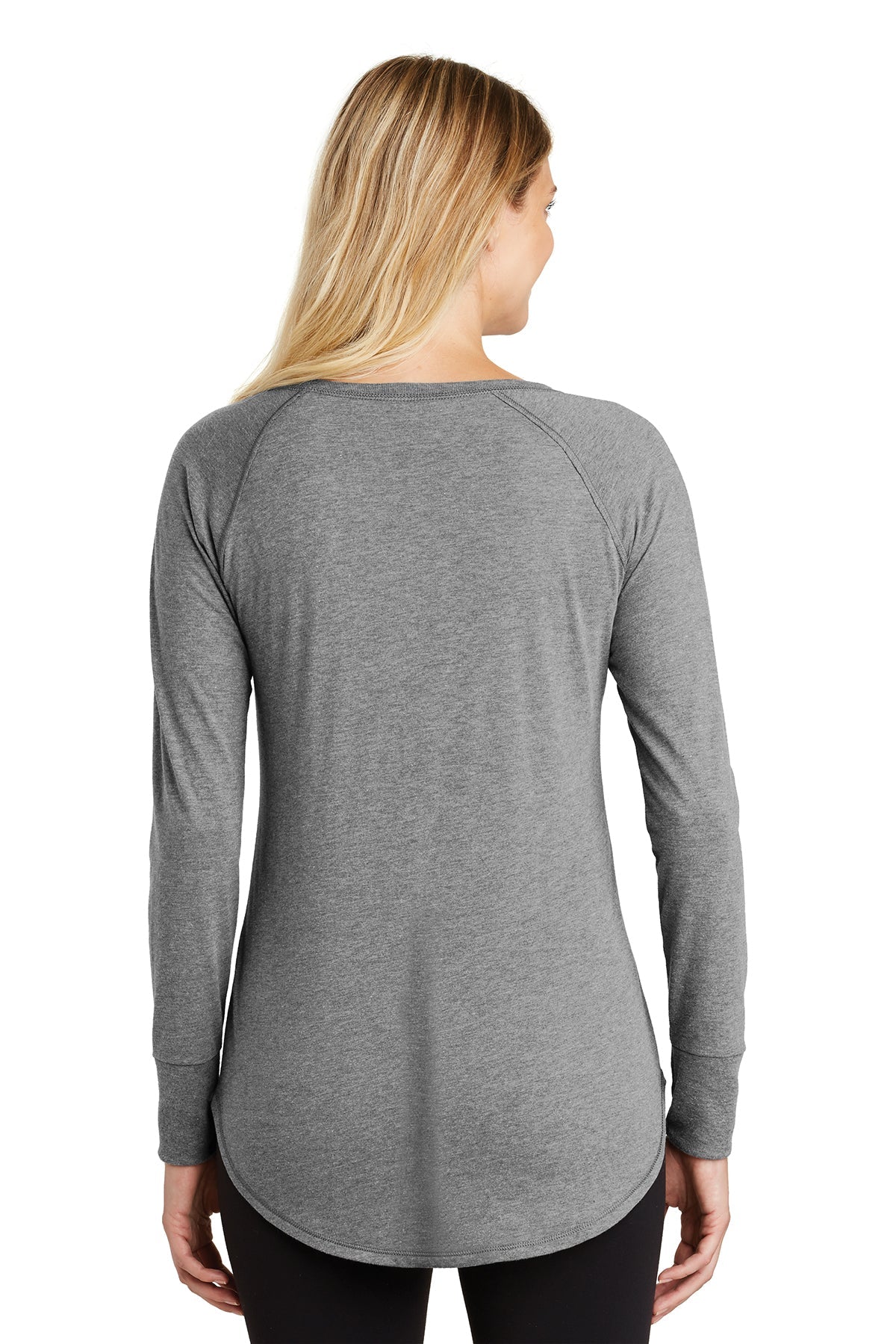 District Made Ladies Perfect Tri Long Sleeves, Grey Frost