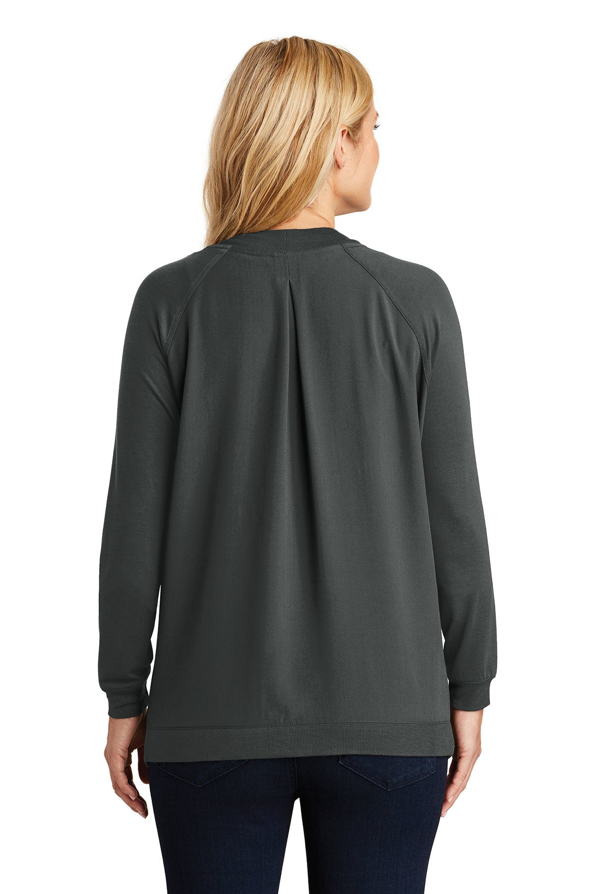 Port Authority Ladies Branded Concept Bomber Cardigans, Grey Smoke