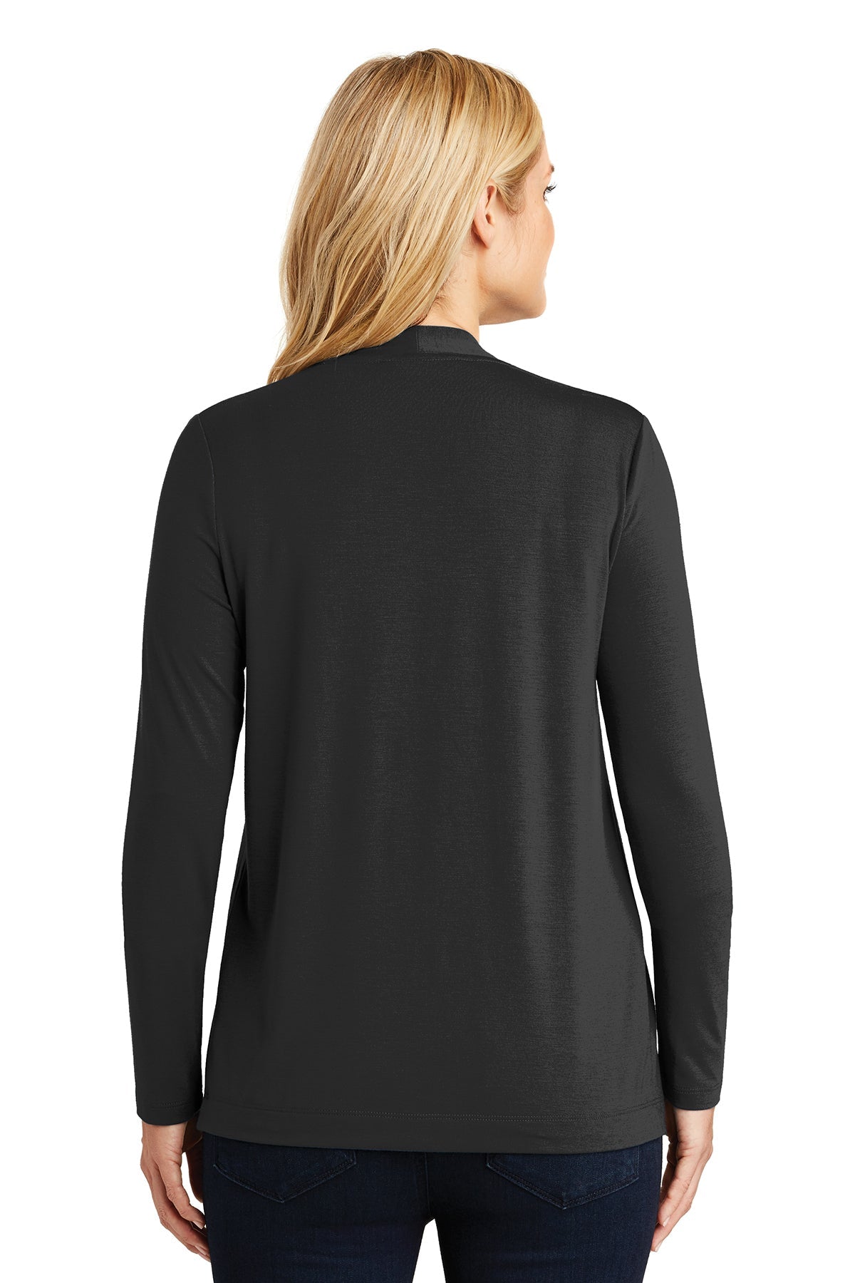 Port Authority Ladies Branded Concept Knit Cardigans, Black [OneTouch]