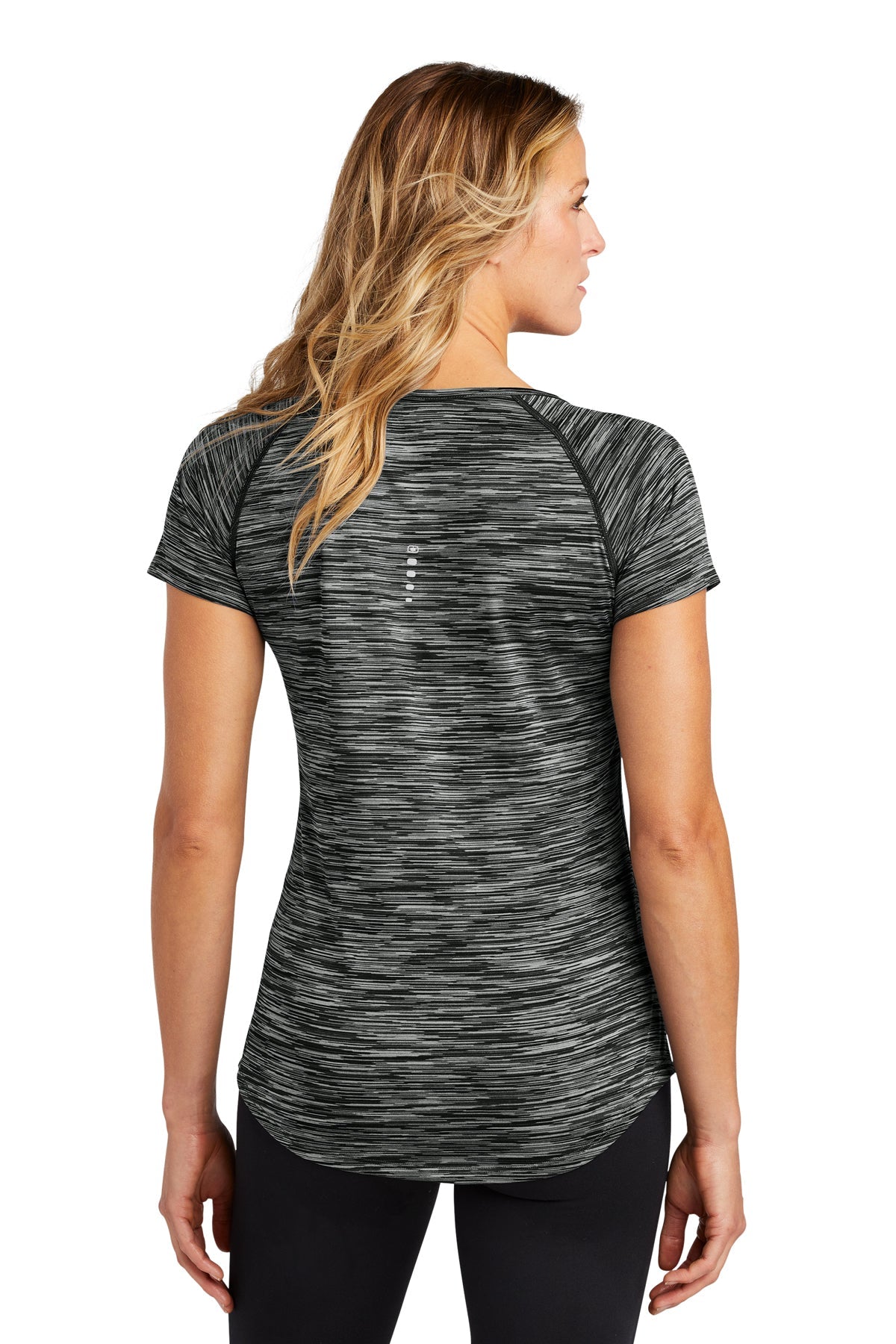 ogio endurance ladies verge scoop neck loe326 blacktop space dye