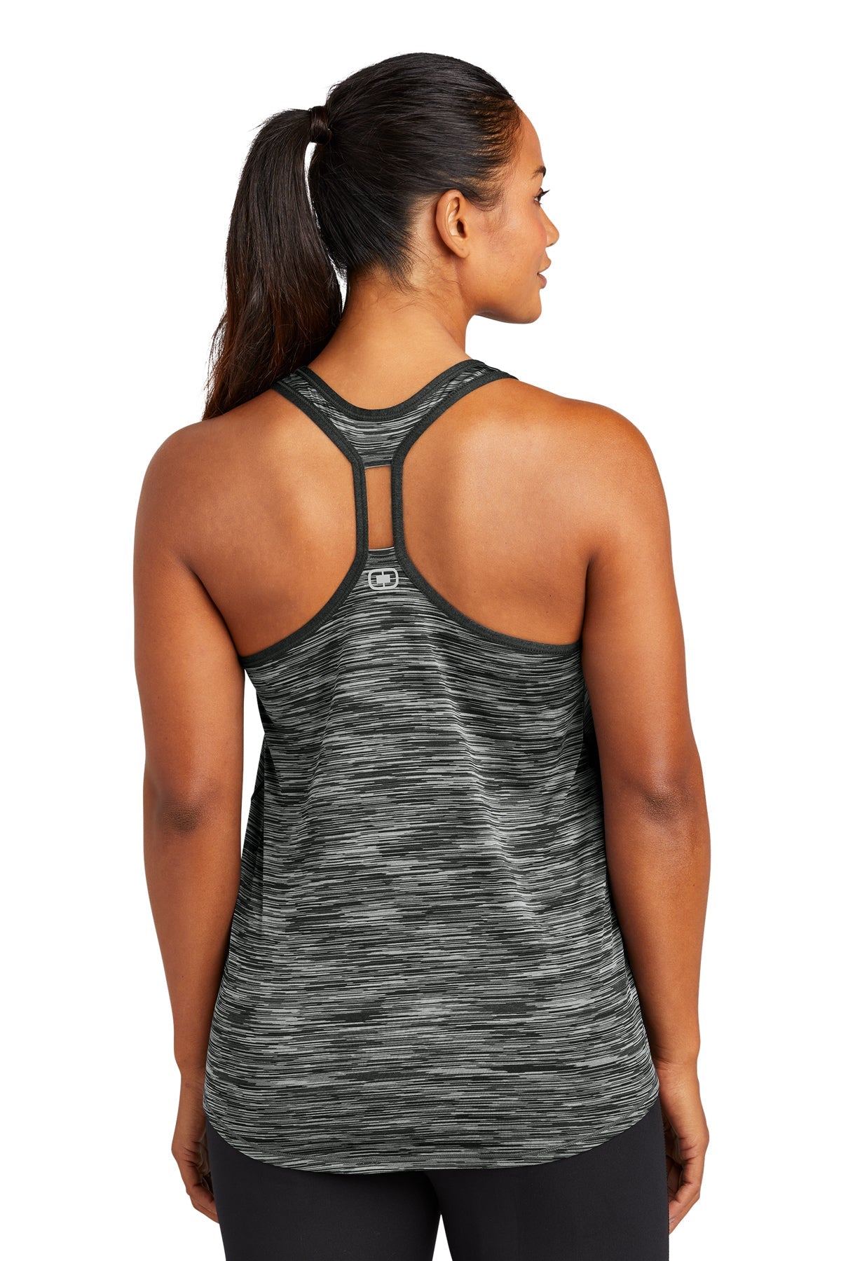 ogio endurance ladies verge racerback tank loe327 blacktop space dye