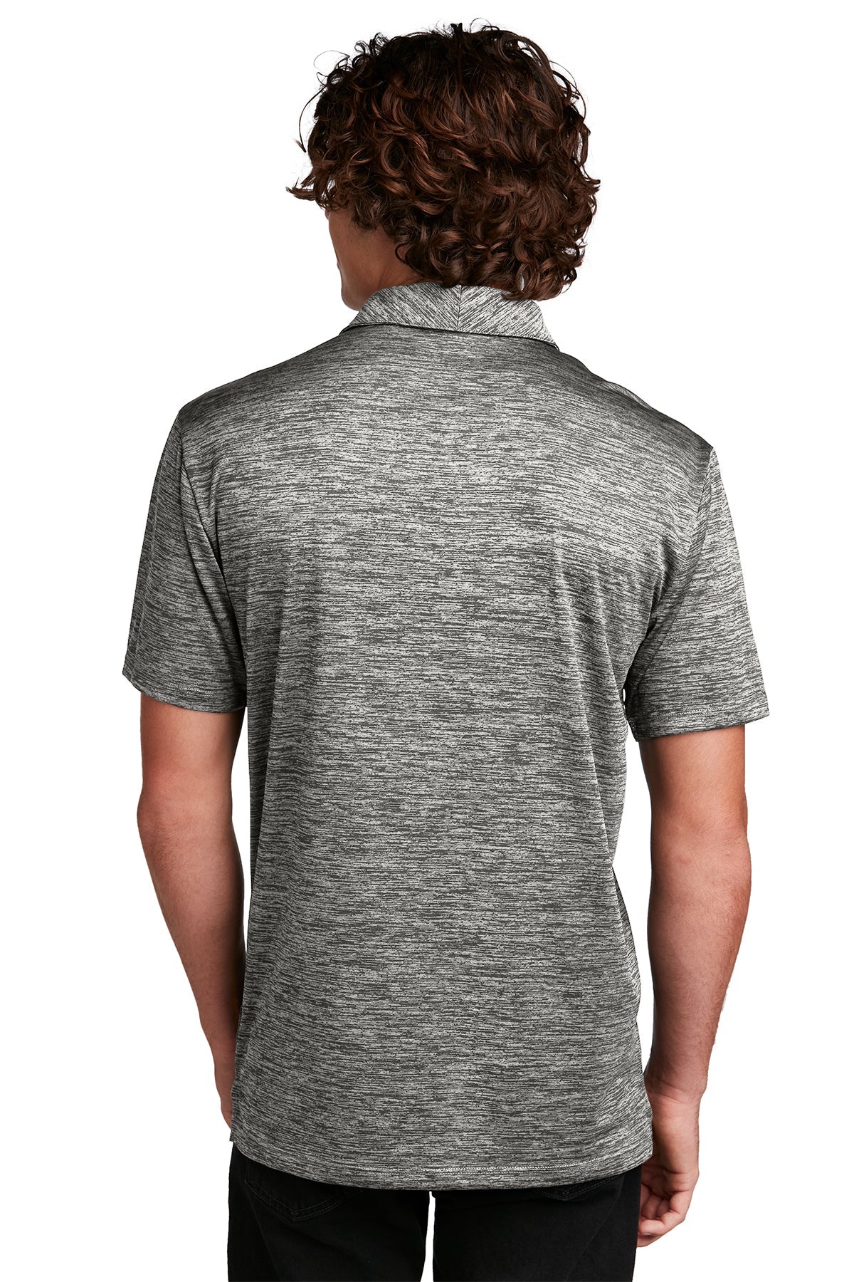 Sport-Tek PosiCharge Branded Electric Heather Polos, Black Electric
