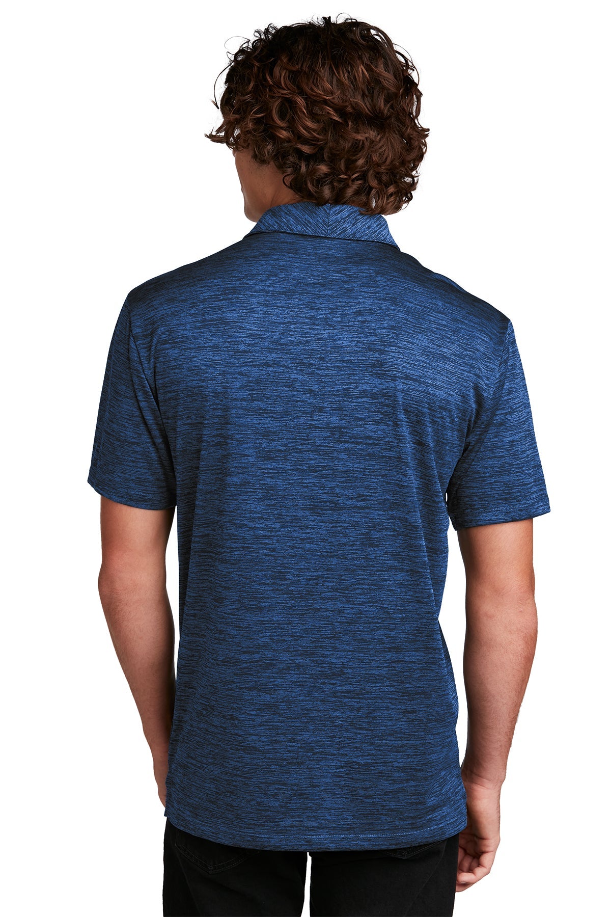 Sport-Tek PosiCharge Branded Electric Heather Polos, Dark Royal- Black Electric