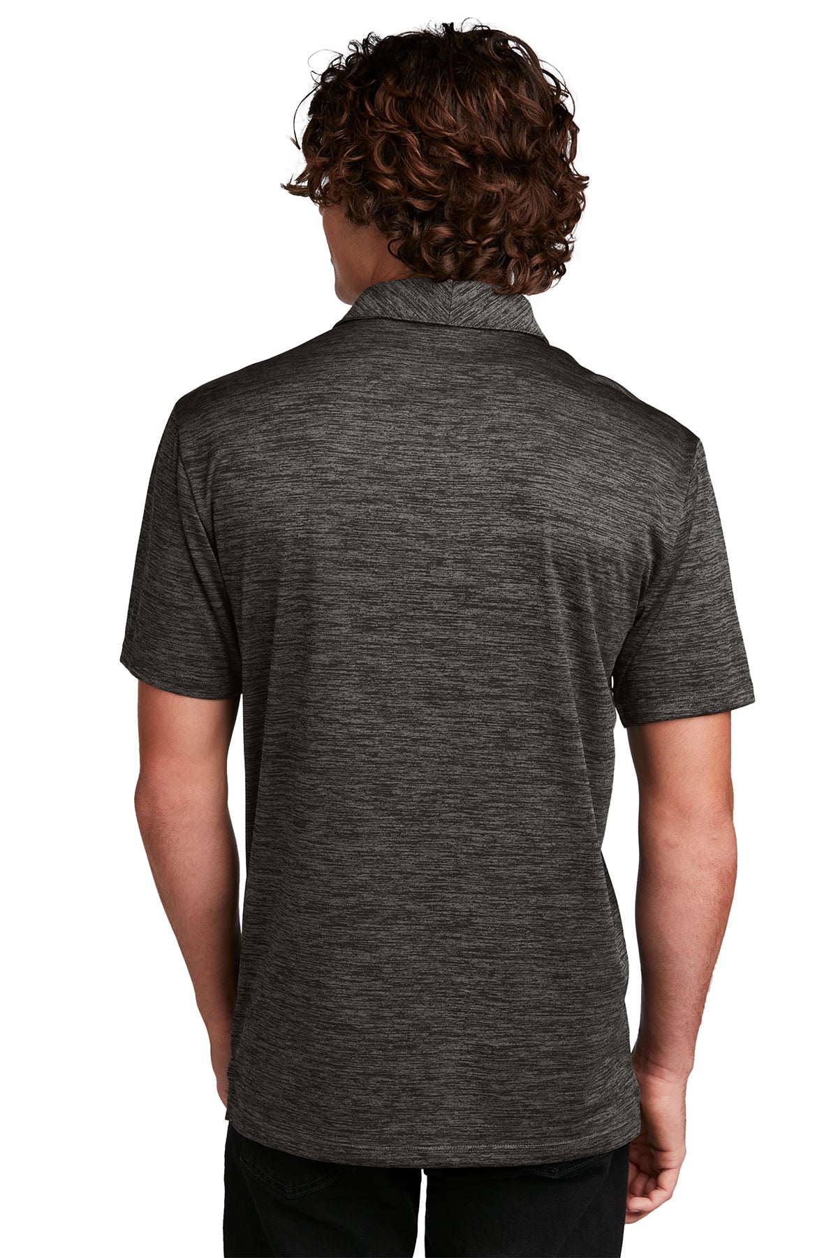Sport-Tek PosiCharge Custom Electric Heather Polos, Grey-Black Electric
