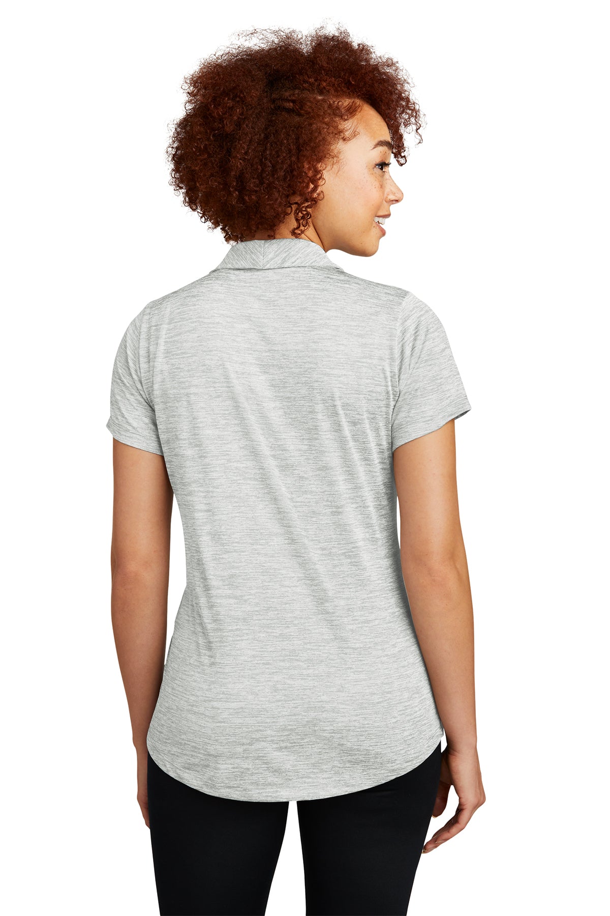 Sport-Tek Ladies PosiCharge Custom Electric Heather Polos, Silver Electric