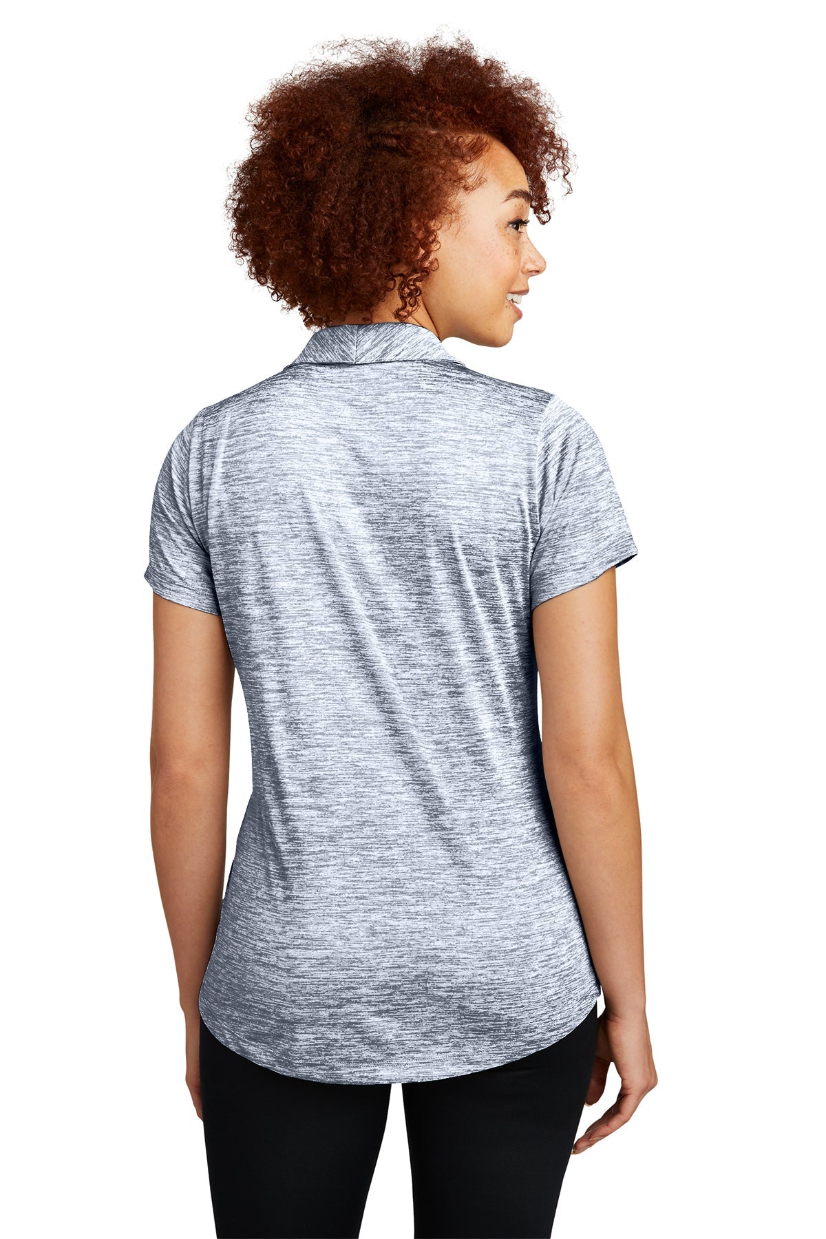 Sport-Tek Ladies PosiCharge Custom Electric Heather Polos, True Navy Electric