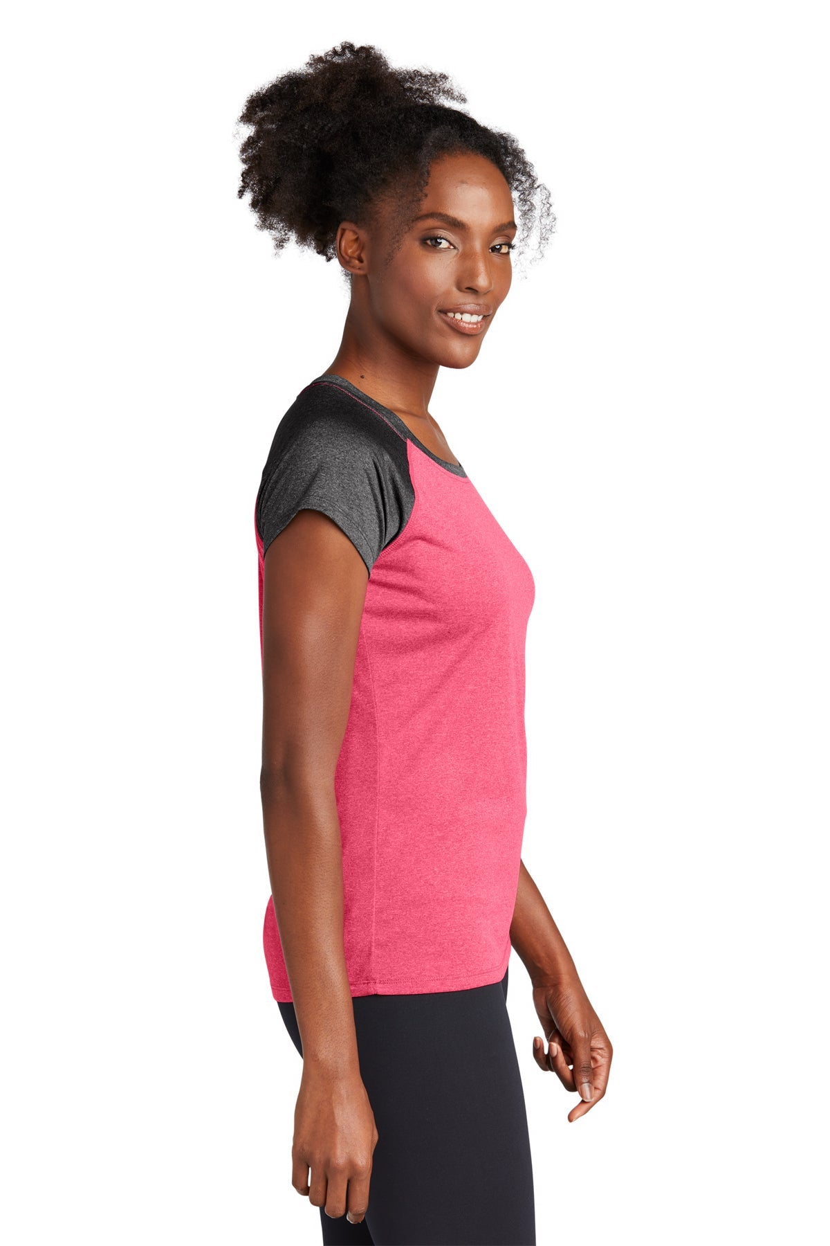 Sport-Tek Ladies Heather-On-Heather Contender Scoop Neck Tee