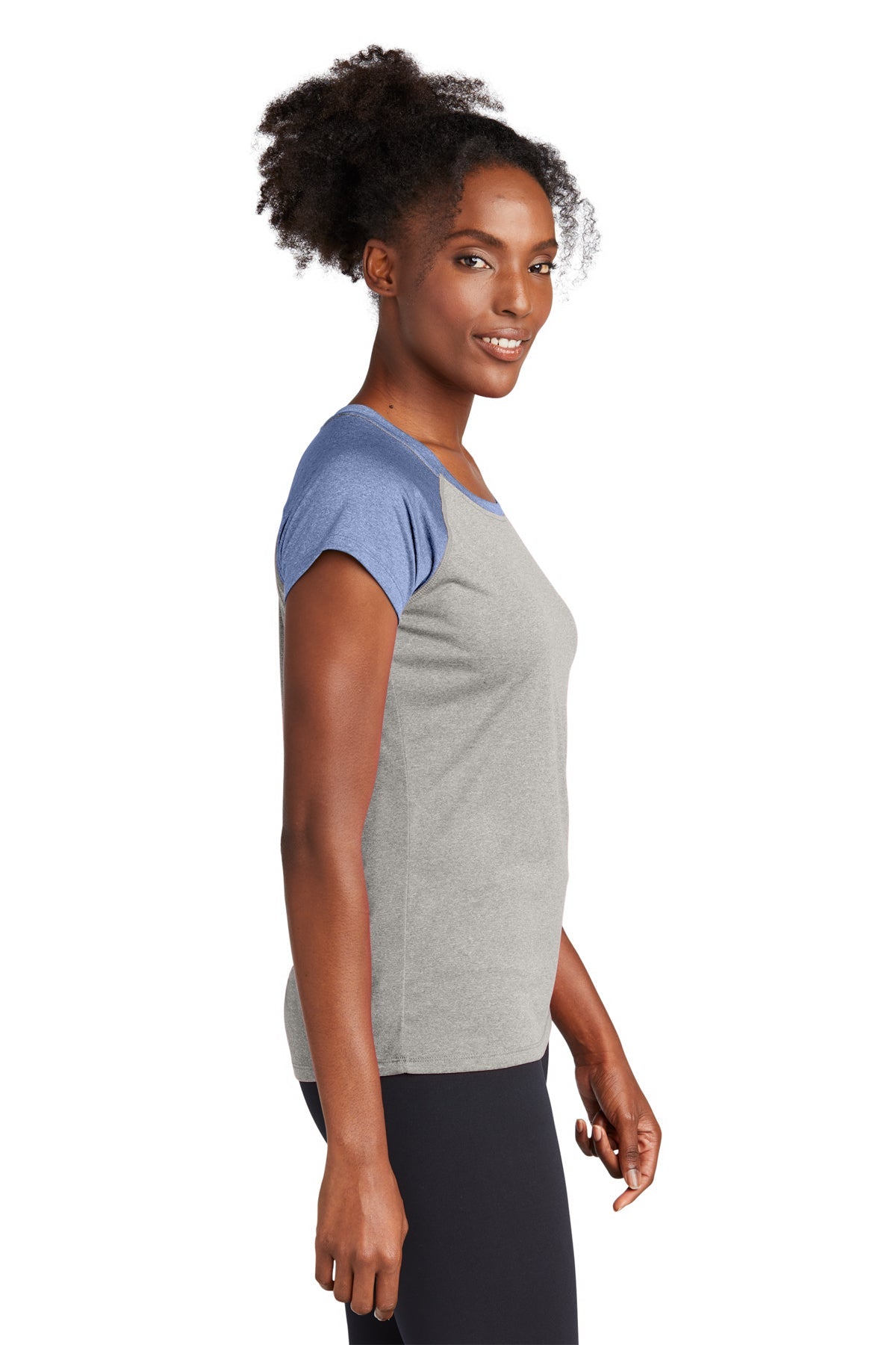 Sport-Tek Ladies Heather-On-Heather Contender Scoop Neck Tee