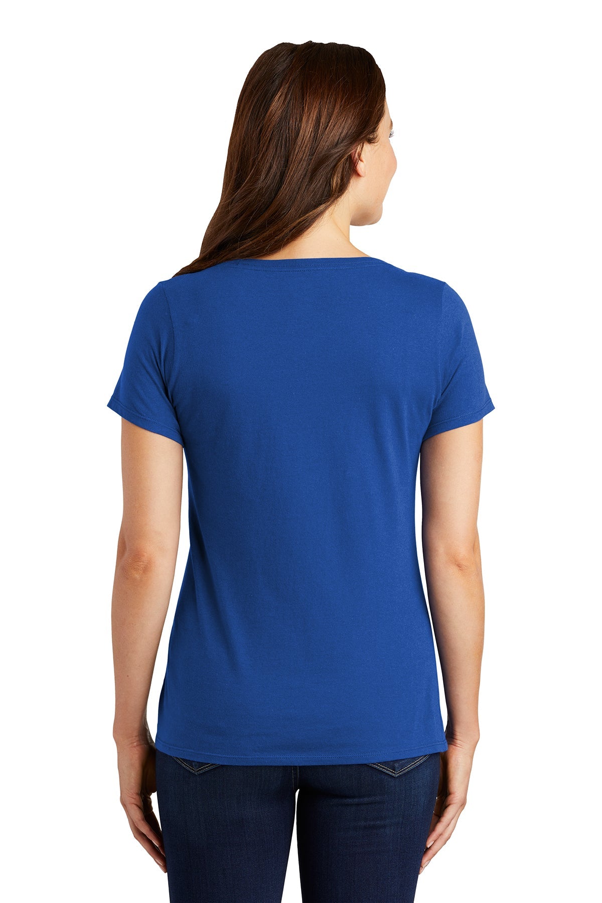 nike ladies drifit cottonpoly scoop neck tee nkbq5234 rush blue