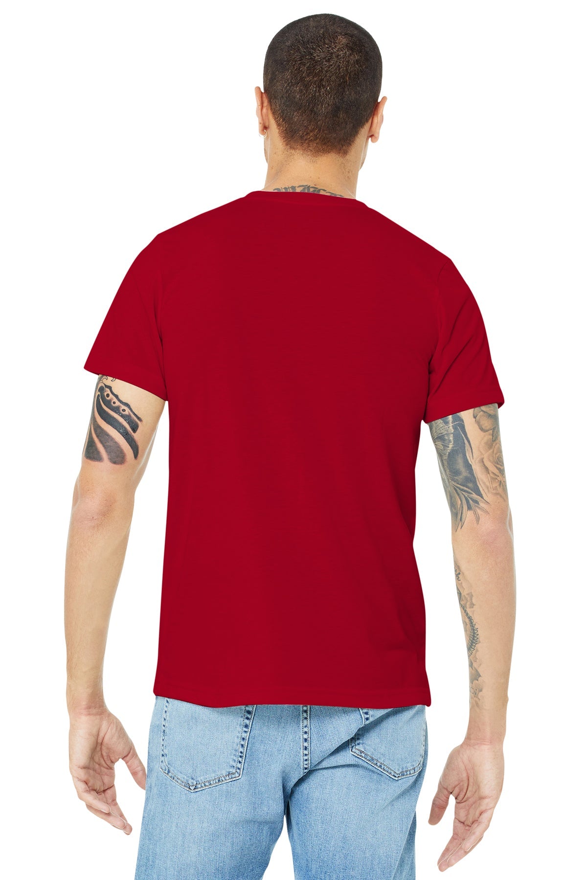 bella + canvas unisex made in the usa jersey short sleeve t-shirt 3001u red