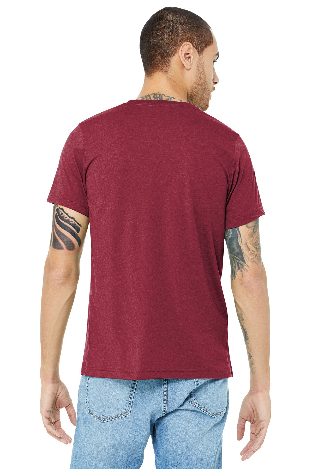 bella + canvas unisex triblend short sleeve t-shirt 3413c cardinal trblnd