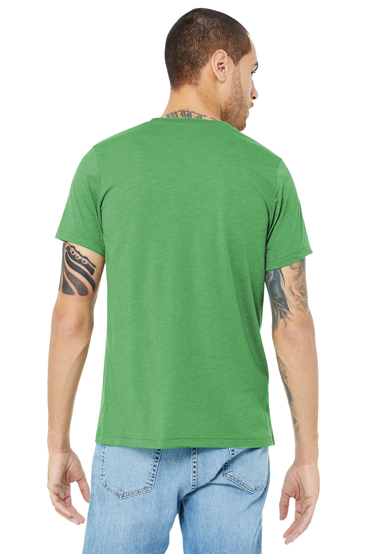 bella + canvas unisex triblend short sleeve t-shirt 3413c green triblend